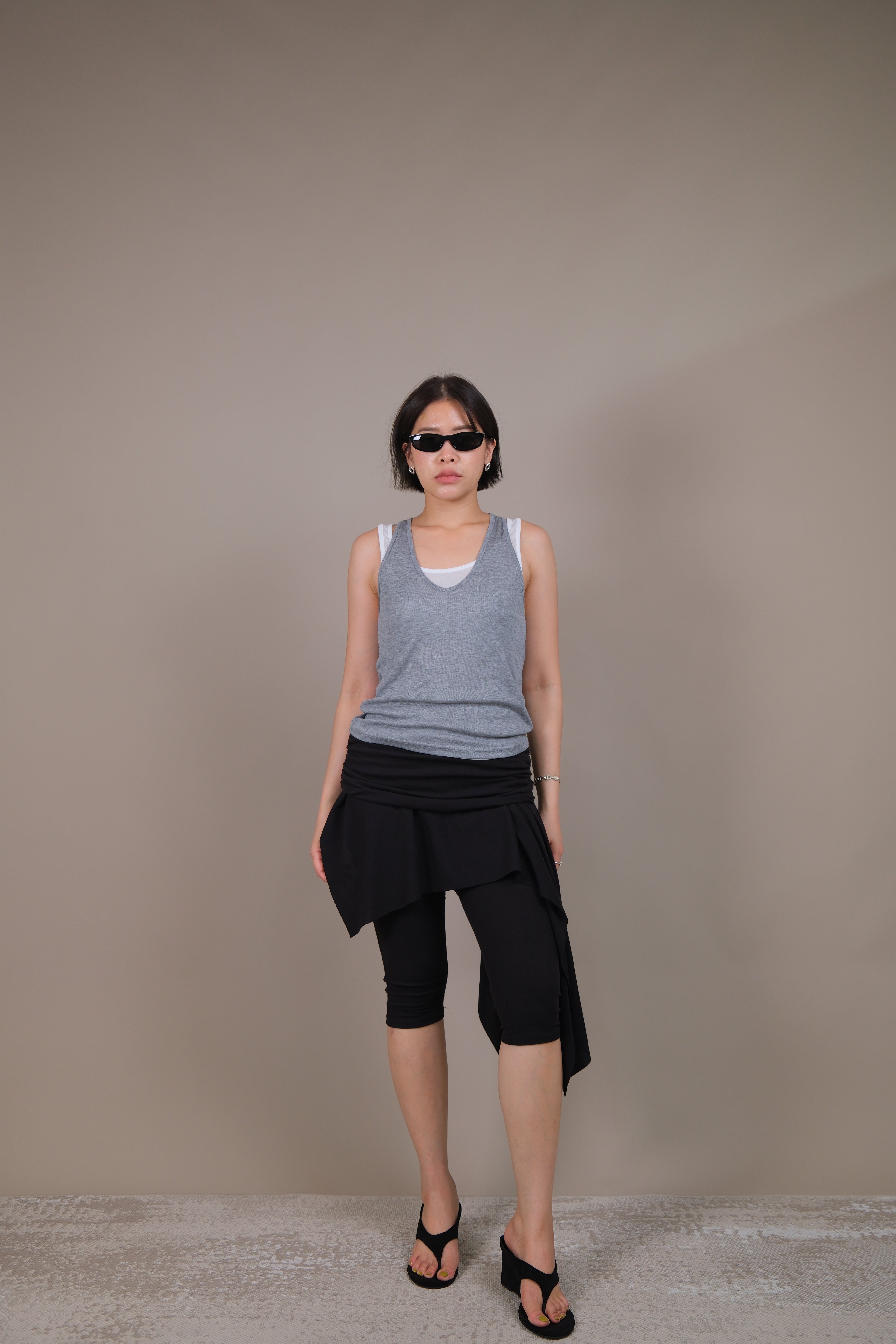 Asym-Skirt Capri Pants