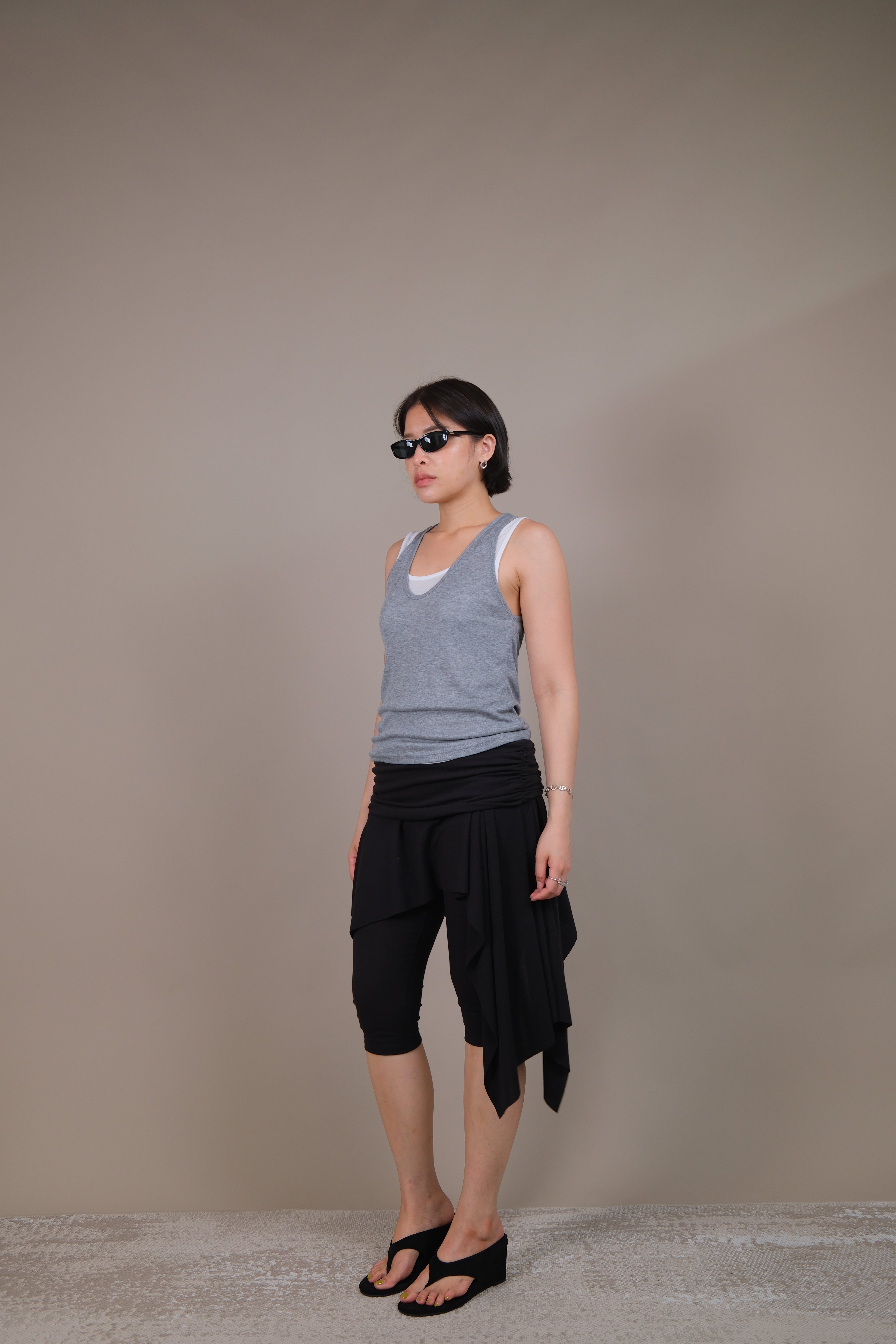 Asym-Skirt Capri Pants
