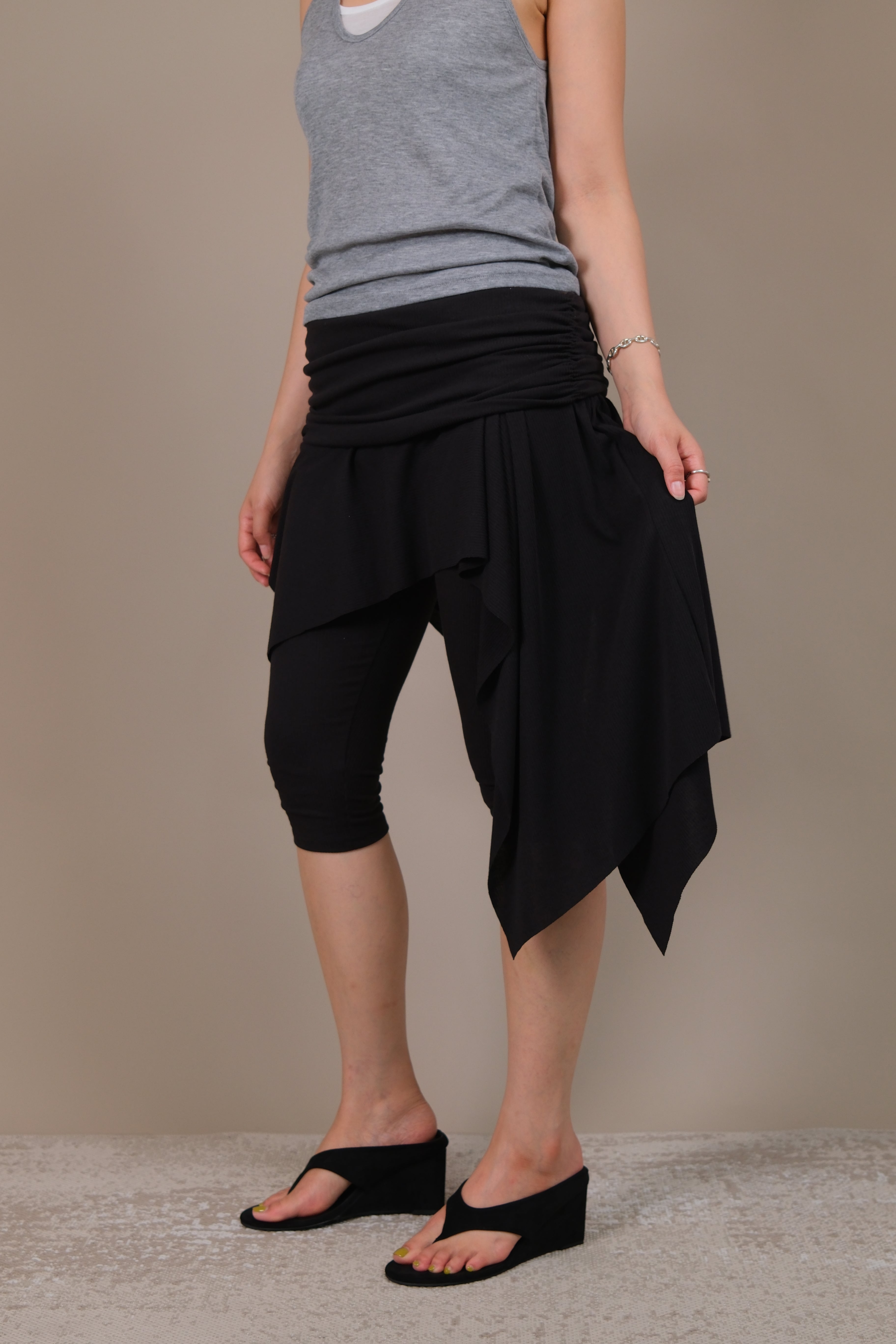 Asym-Skirt Capri Pants