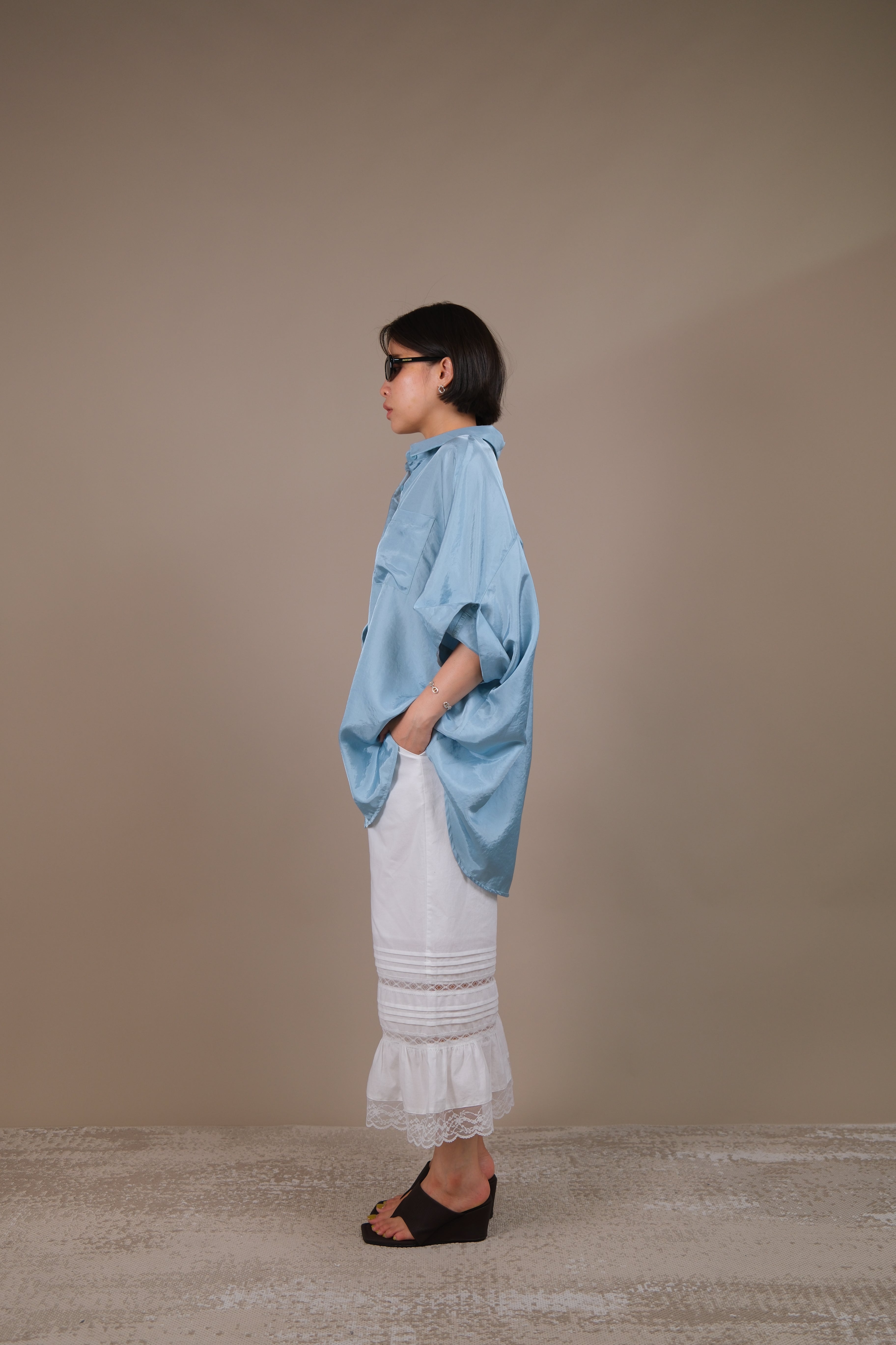 Maui Lace-Trim Ruffle Hem Pants