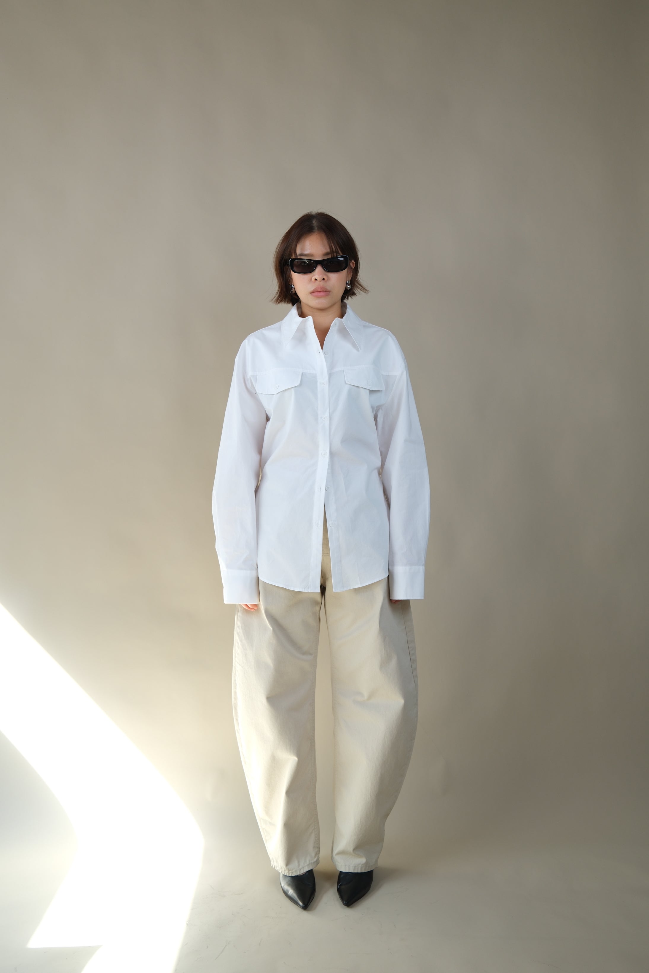 Jolin adjustable waist pocket shirt