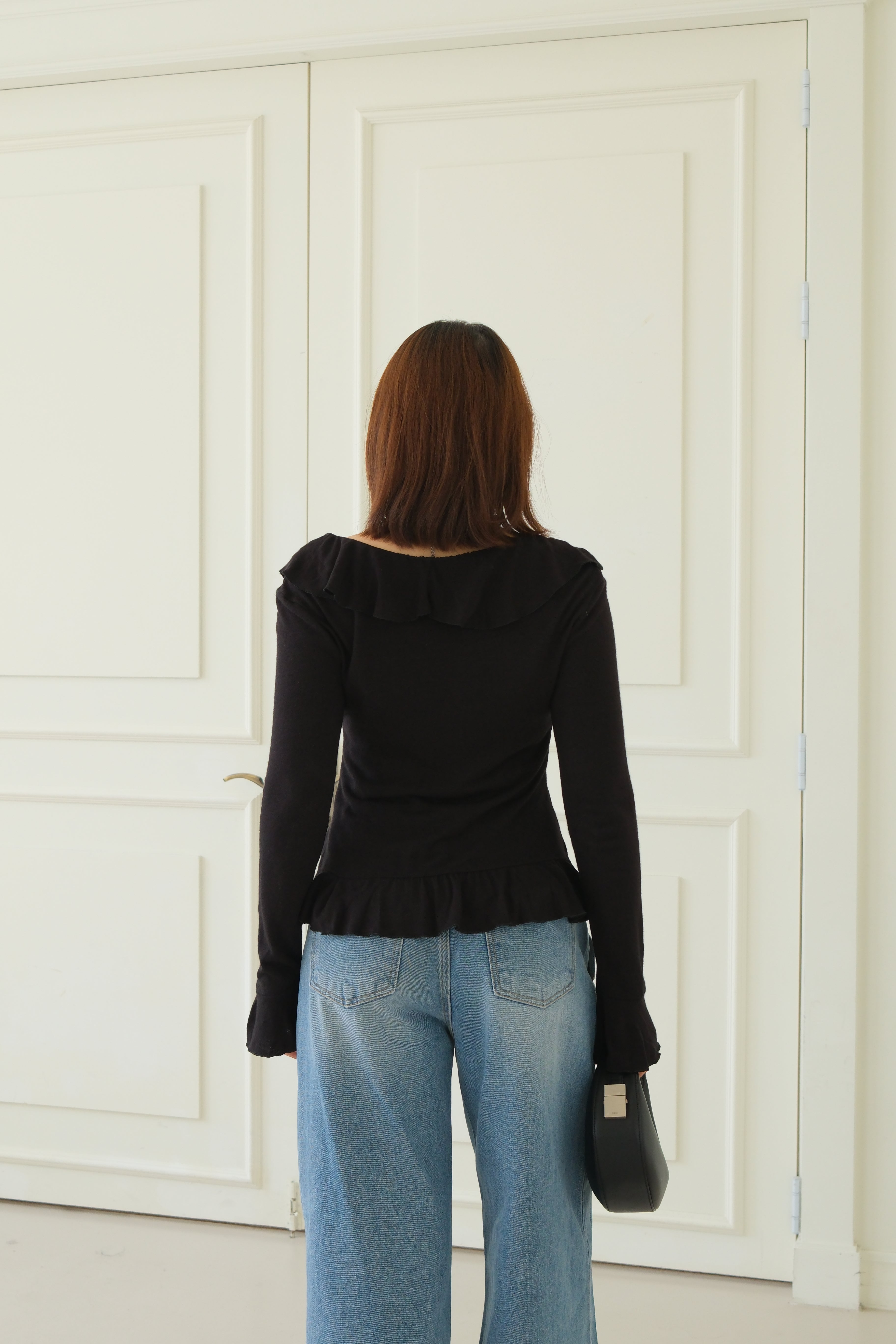 Emmie ruffled v neck blouse