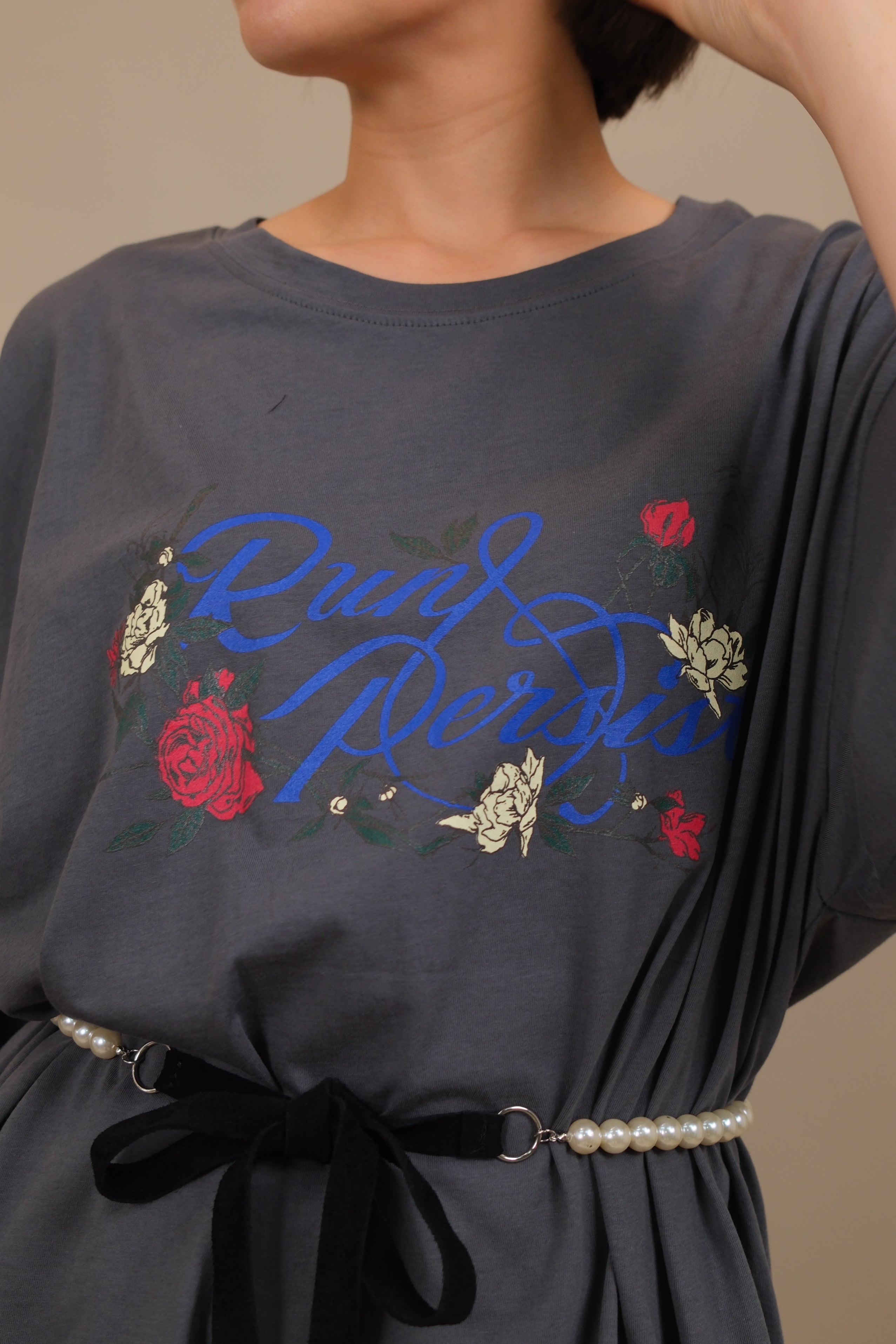 Persist Lace Ruffle Oversized Tee