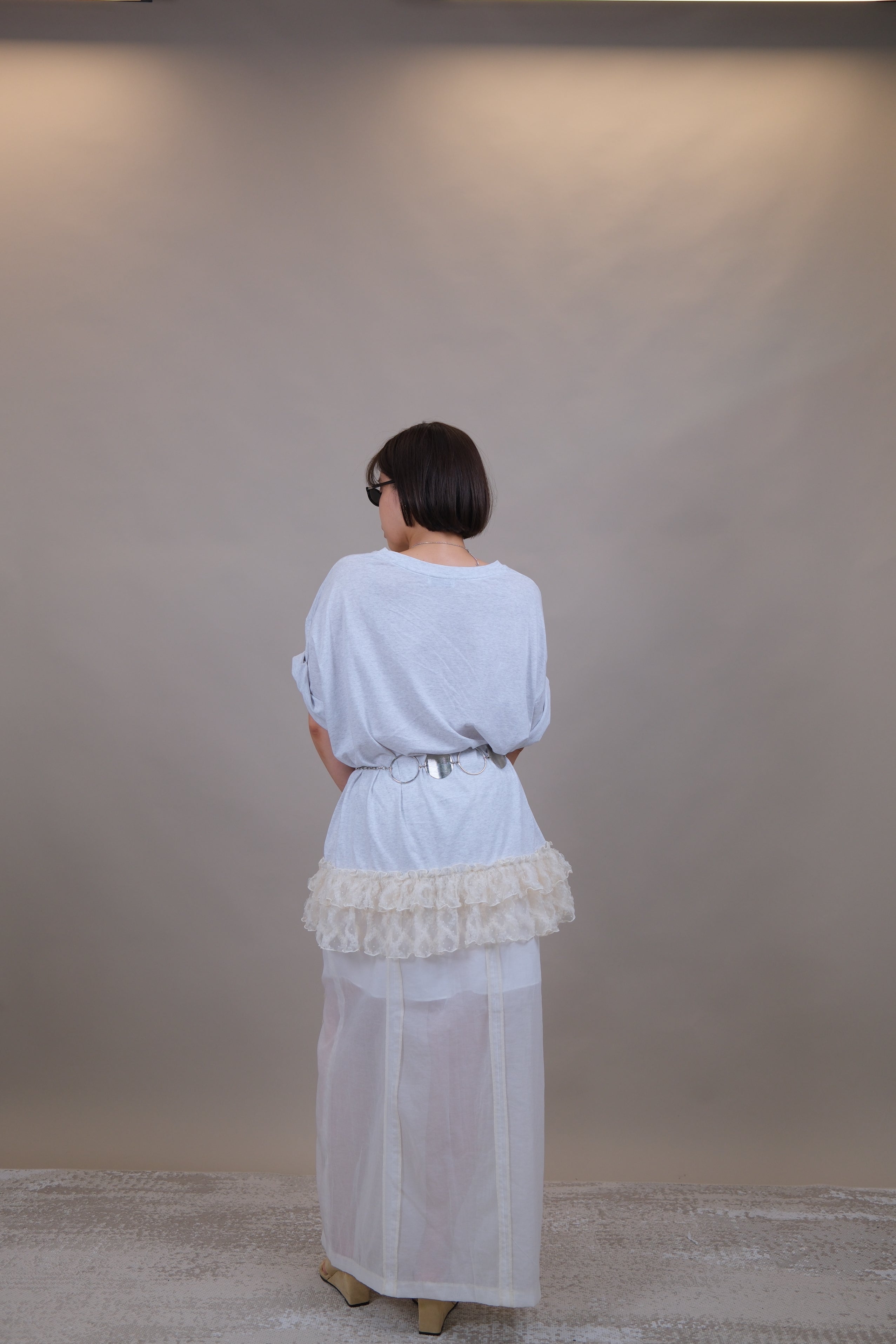 Persist Lace Ruffle Oversized Tee