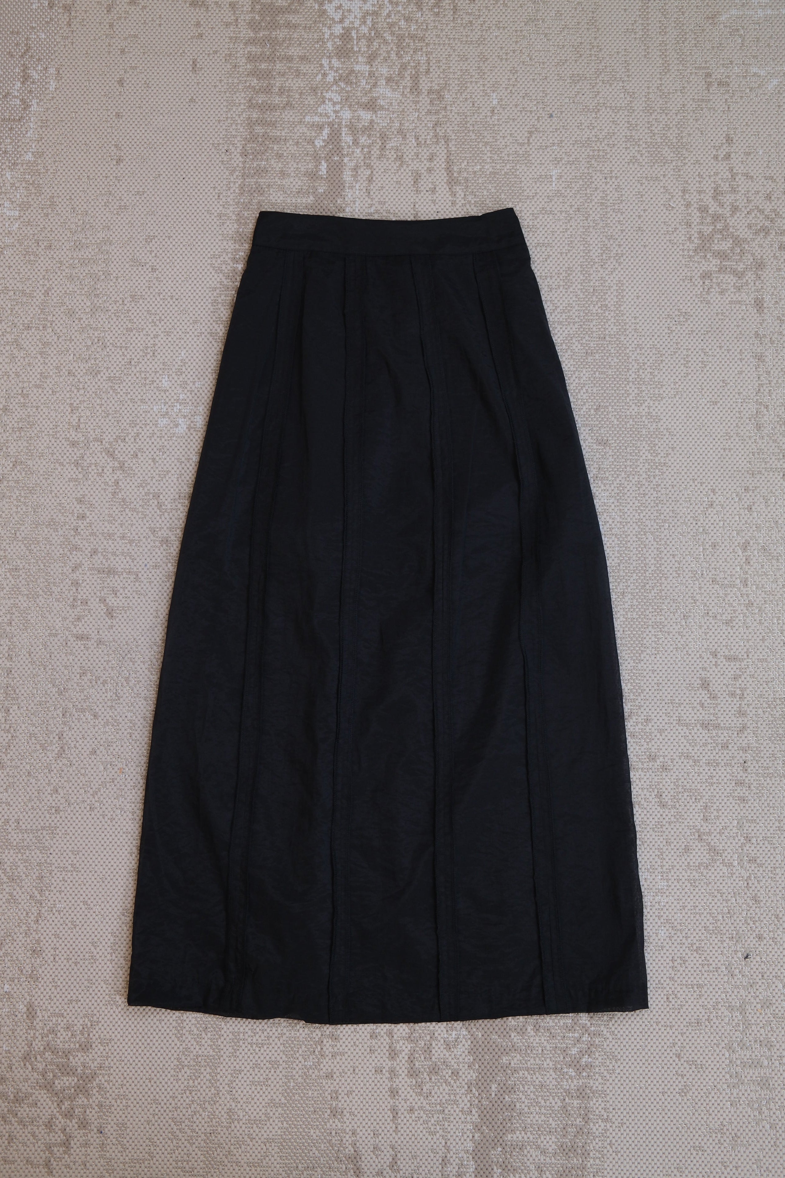 Stripe Patchwork Sheer Maxi Skirt