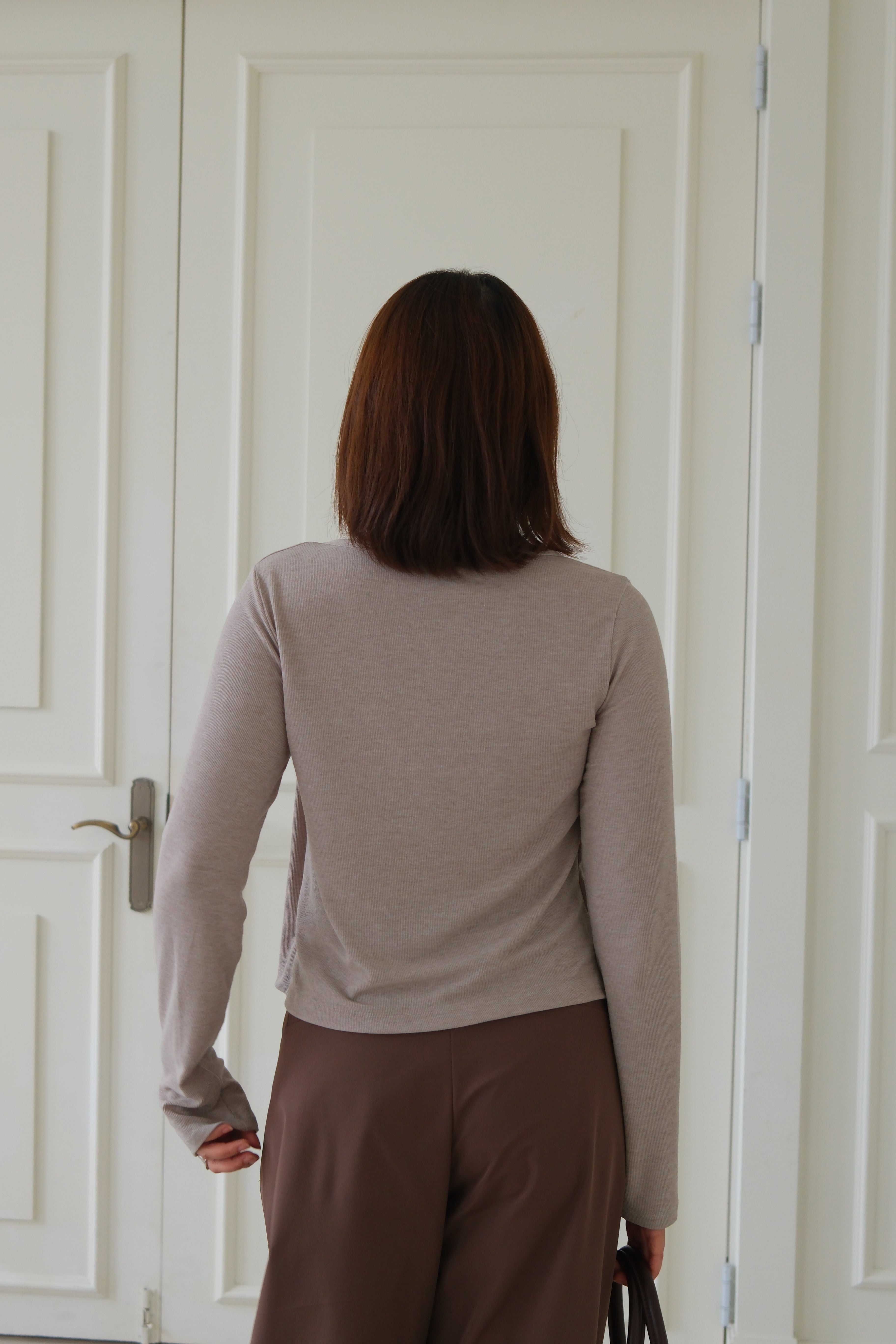 Bibi halter double-layered longsleeve tee