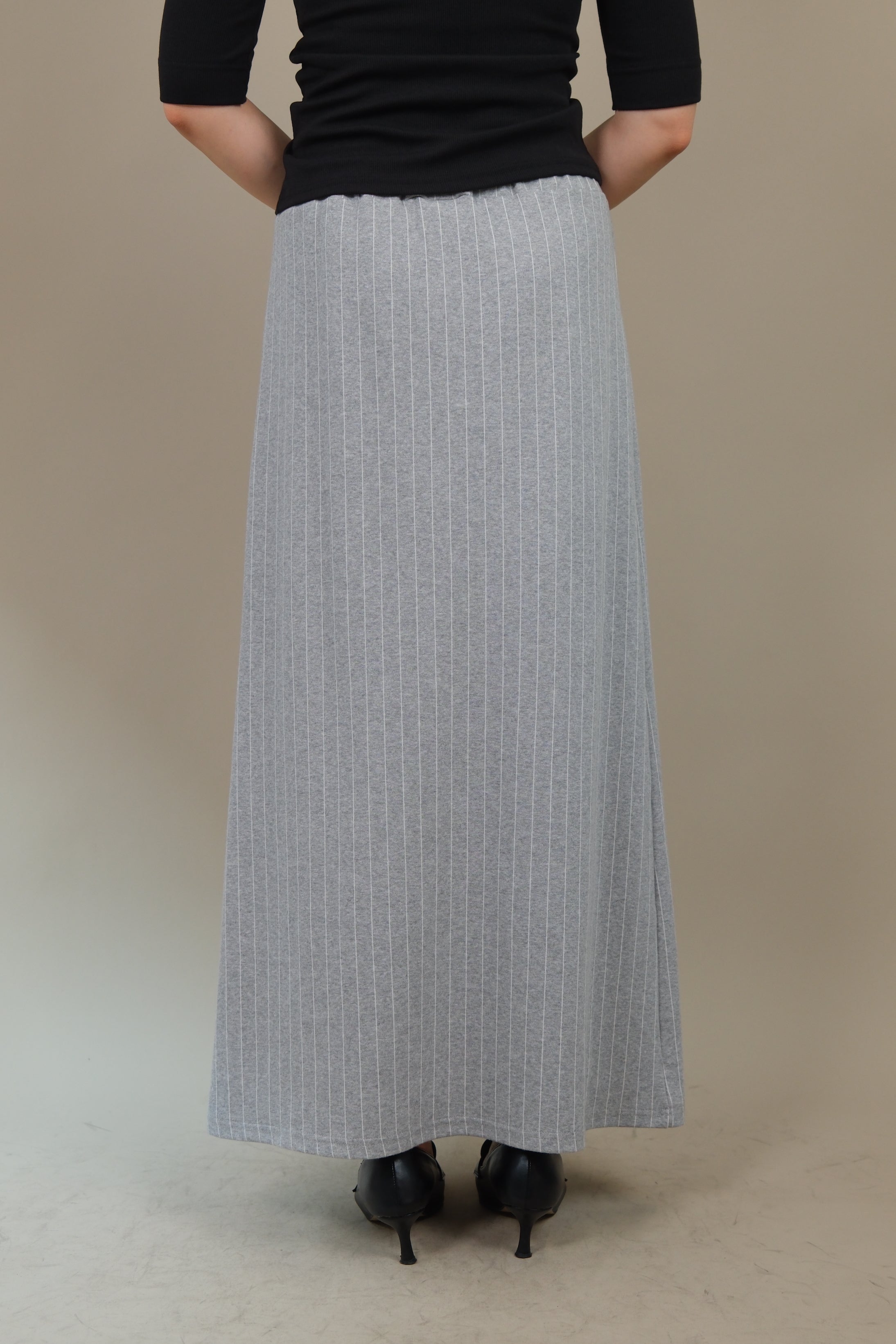 striped jersey long skirt