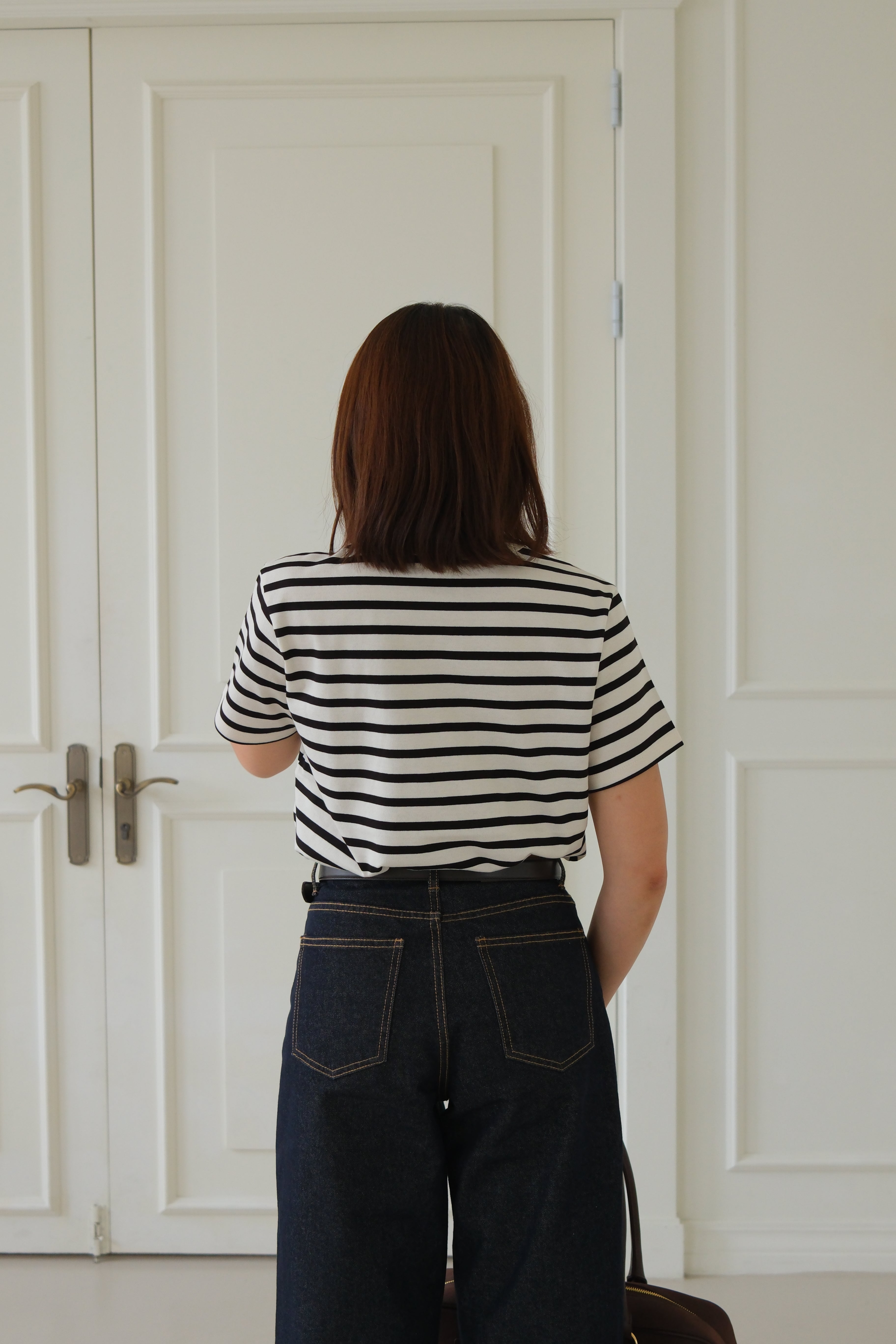 two tone Stripe basic tee