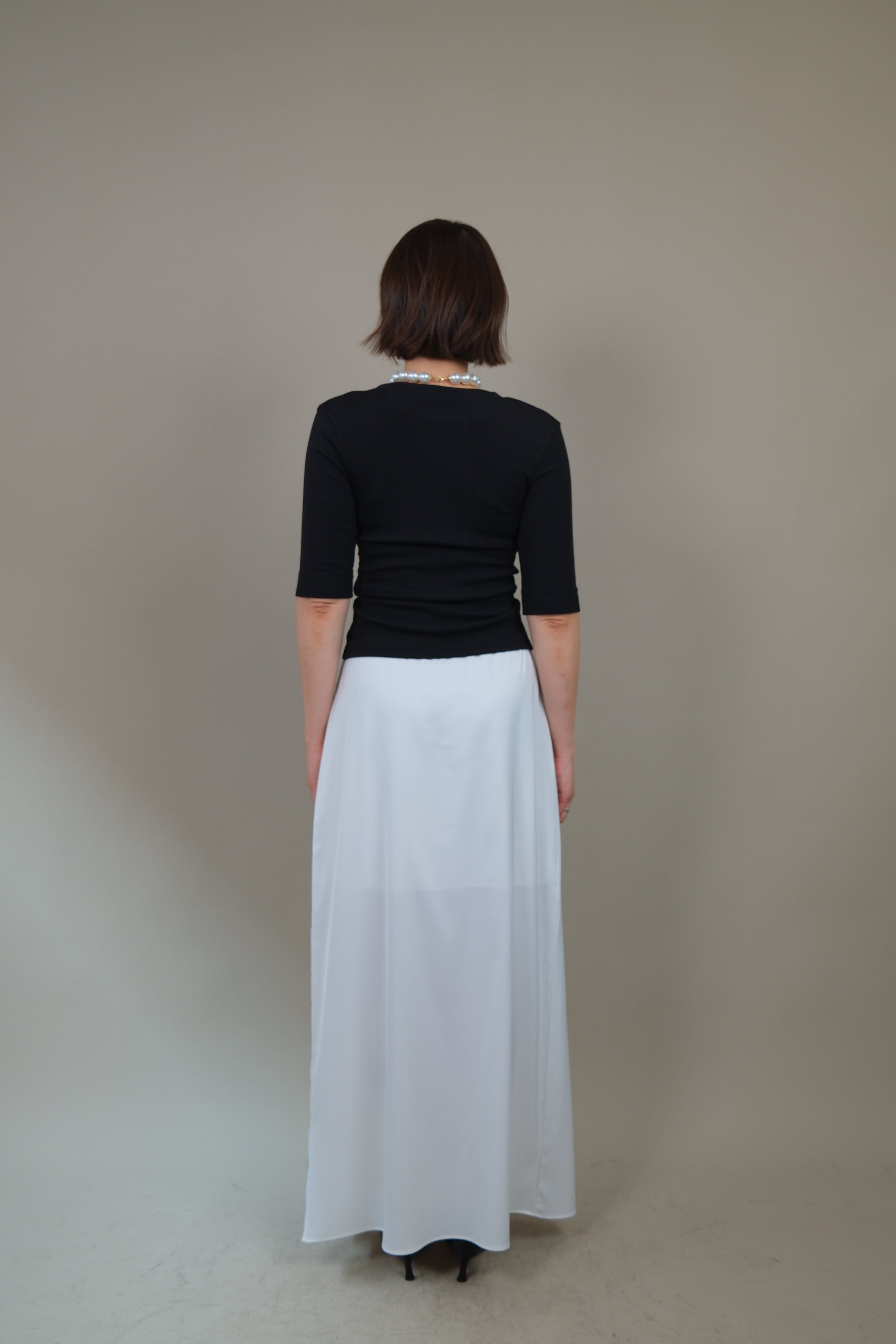 wrap silky maxi skirt