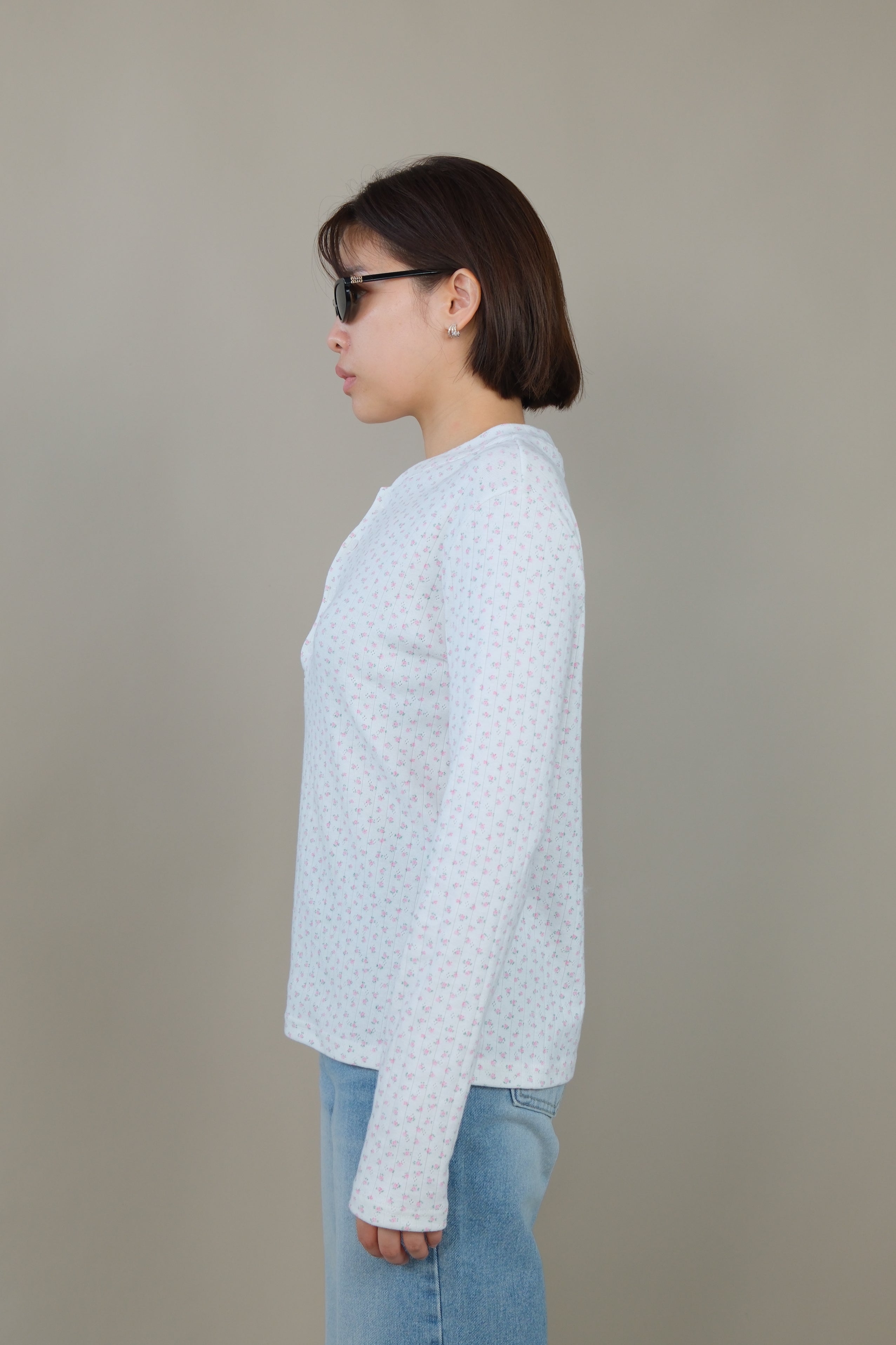 Lumi Floral Henley neck tee