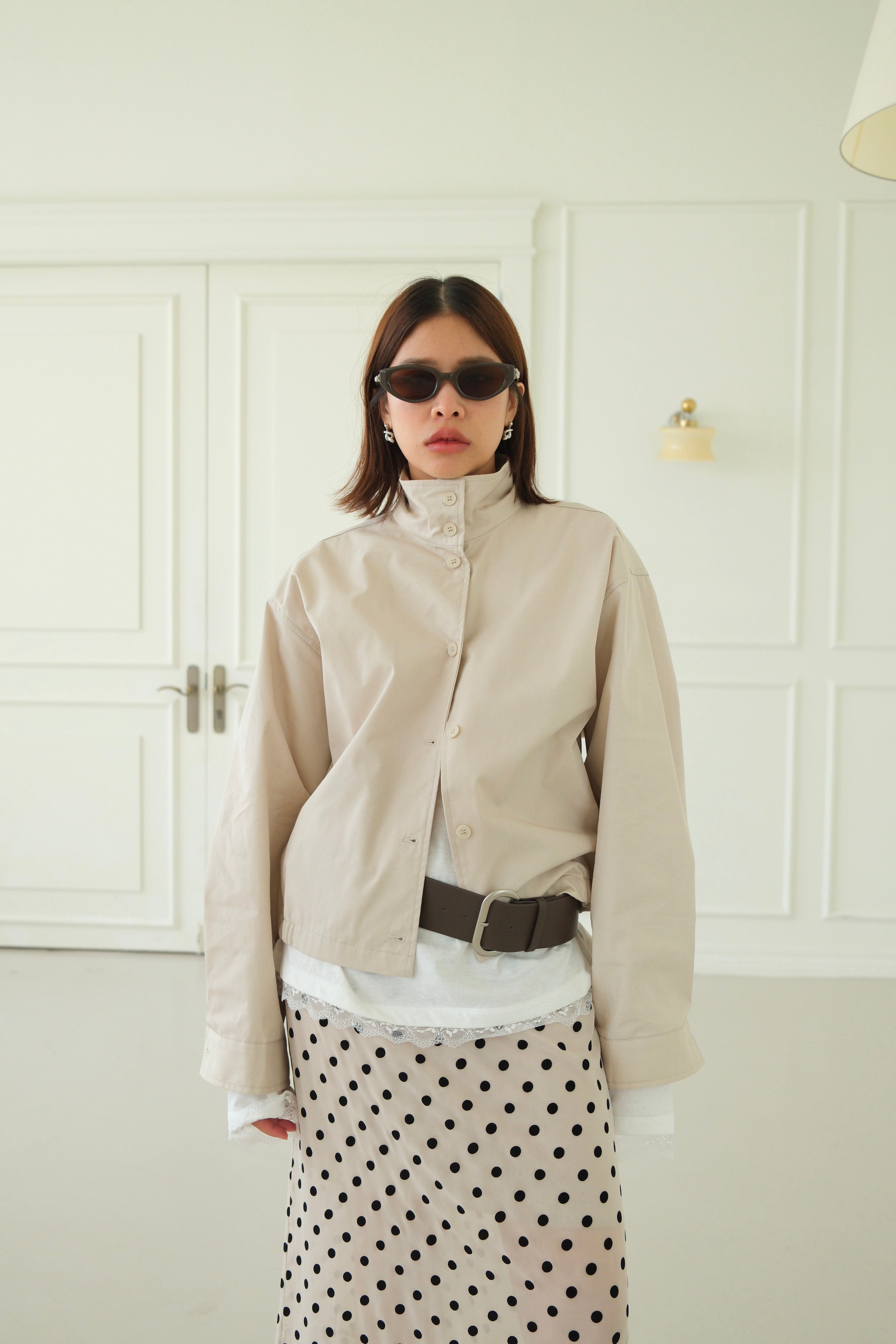 Quin funnel-neck bomber jacket