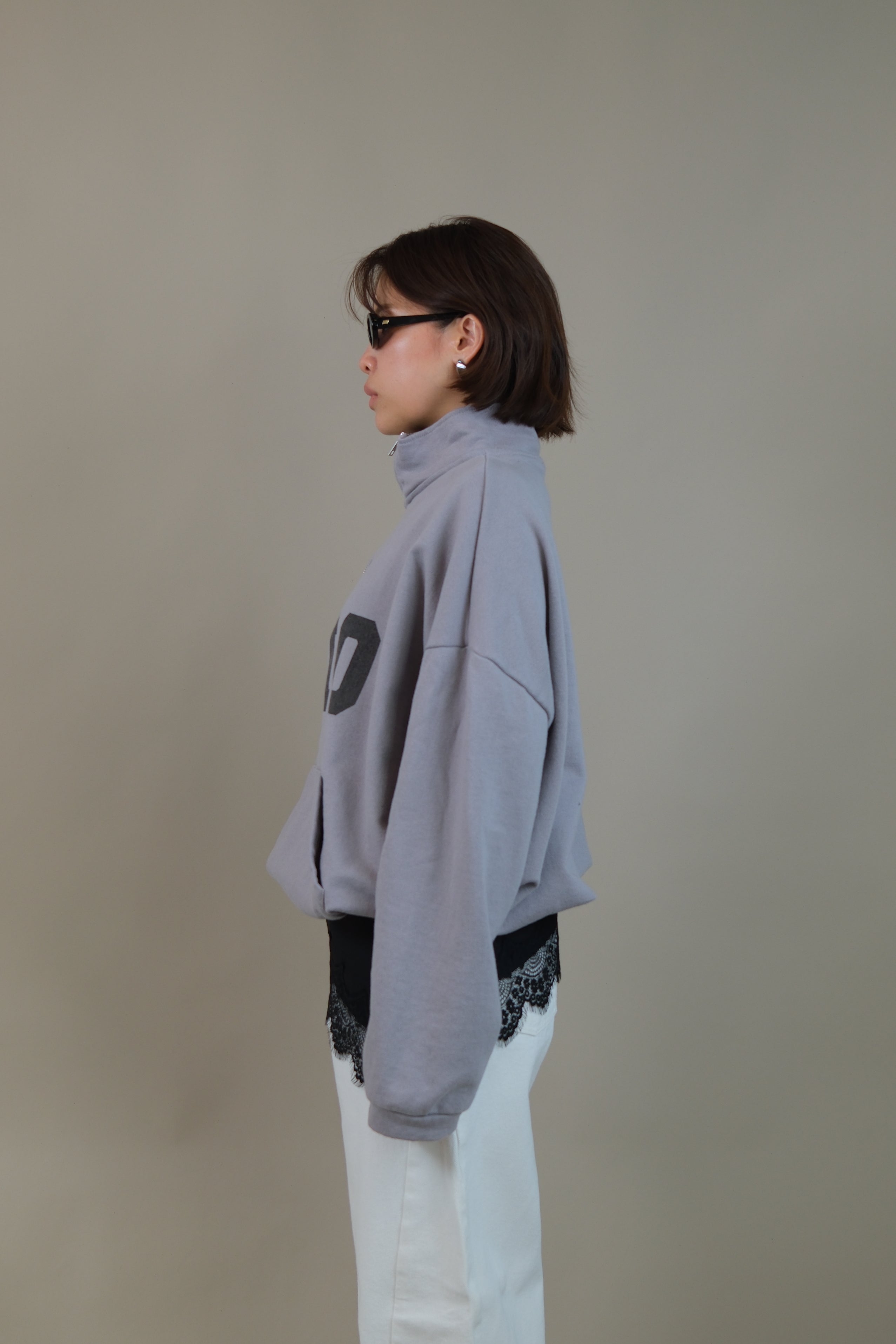 OHIO half zip mock neck sweatshirt