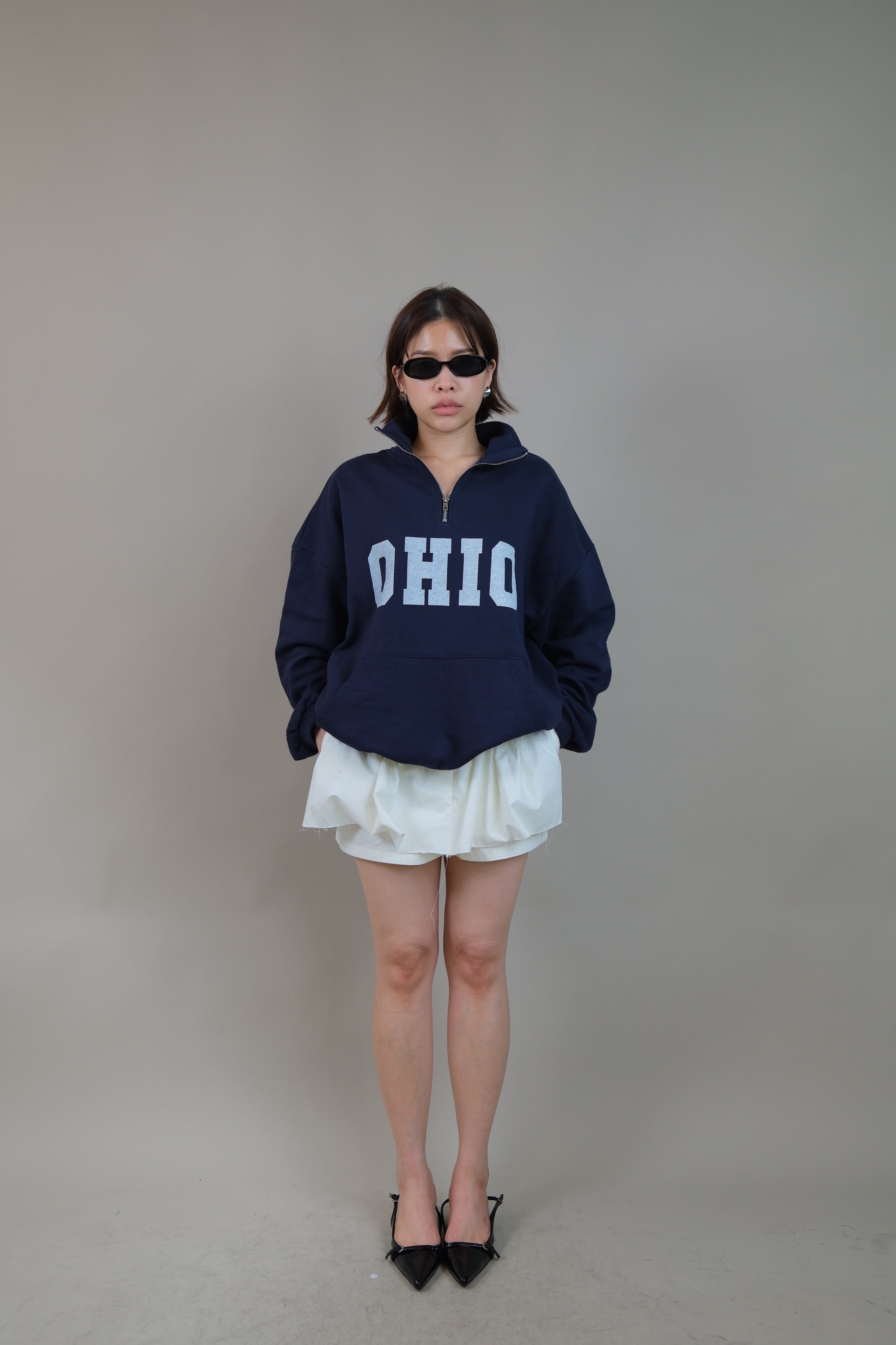 OHIO half zip mock neck sweatshirt