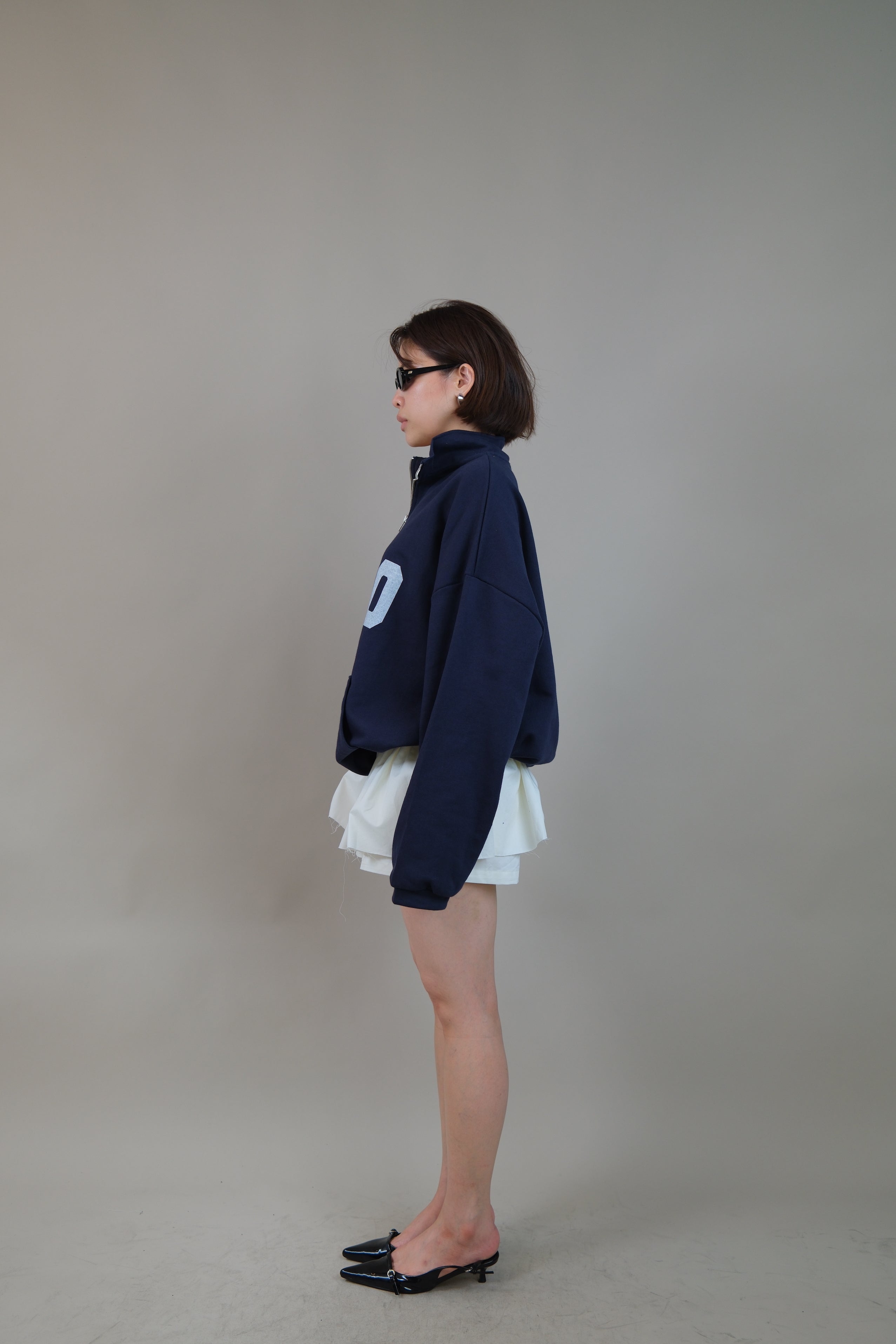 OHIO half zip mock neck sweatshirt