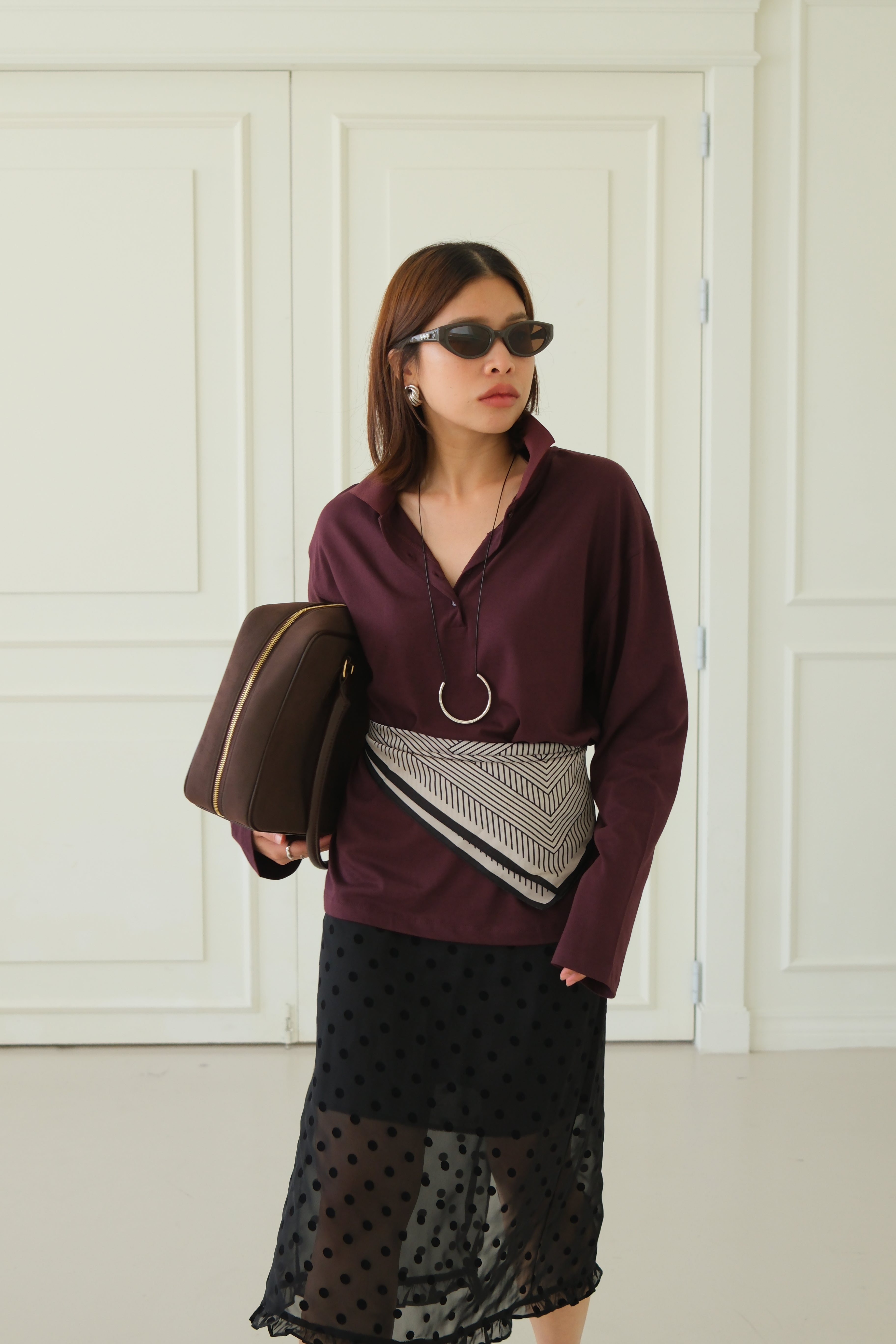 Barron plain polo boxy tee