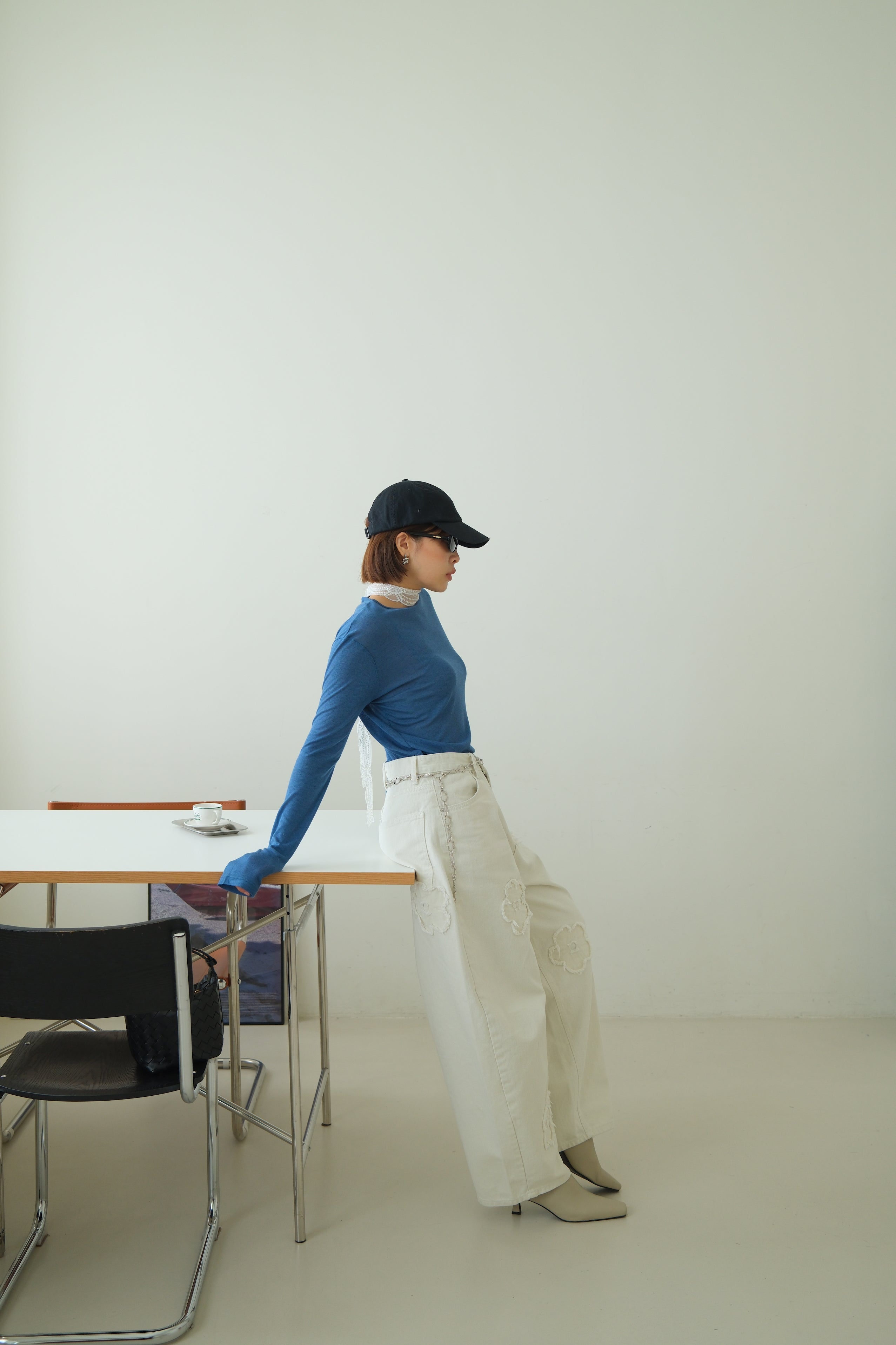 Tencel Crew Neck Long Sleeve Tee