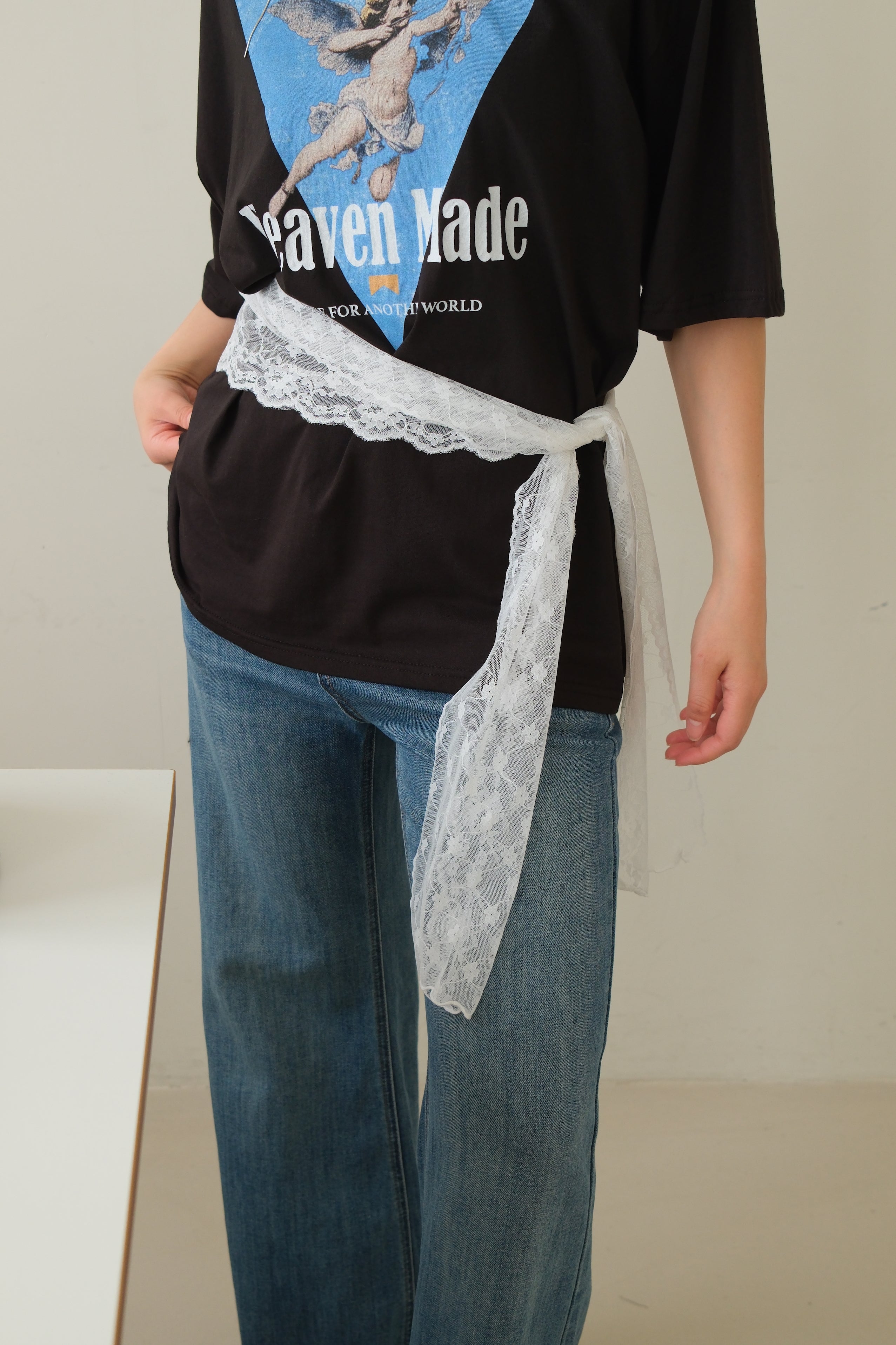 Lace Belt Detail Cupid Tee