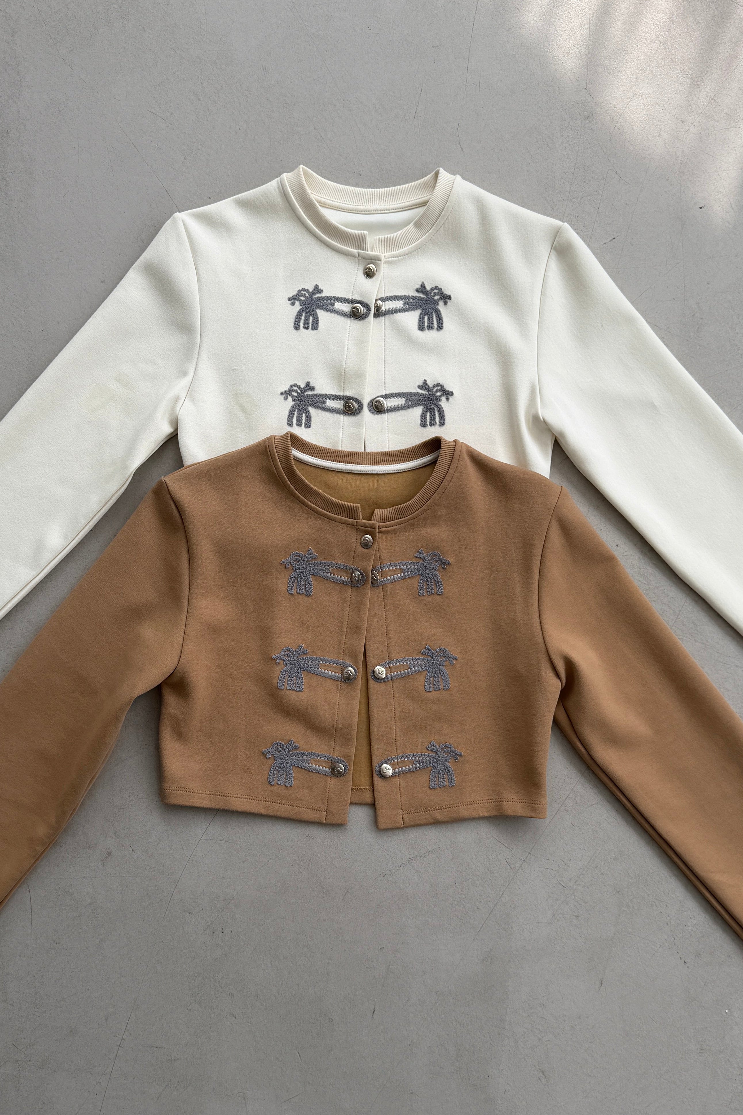 Chinese Knot Cropped Cardigan
