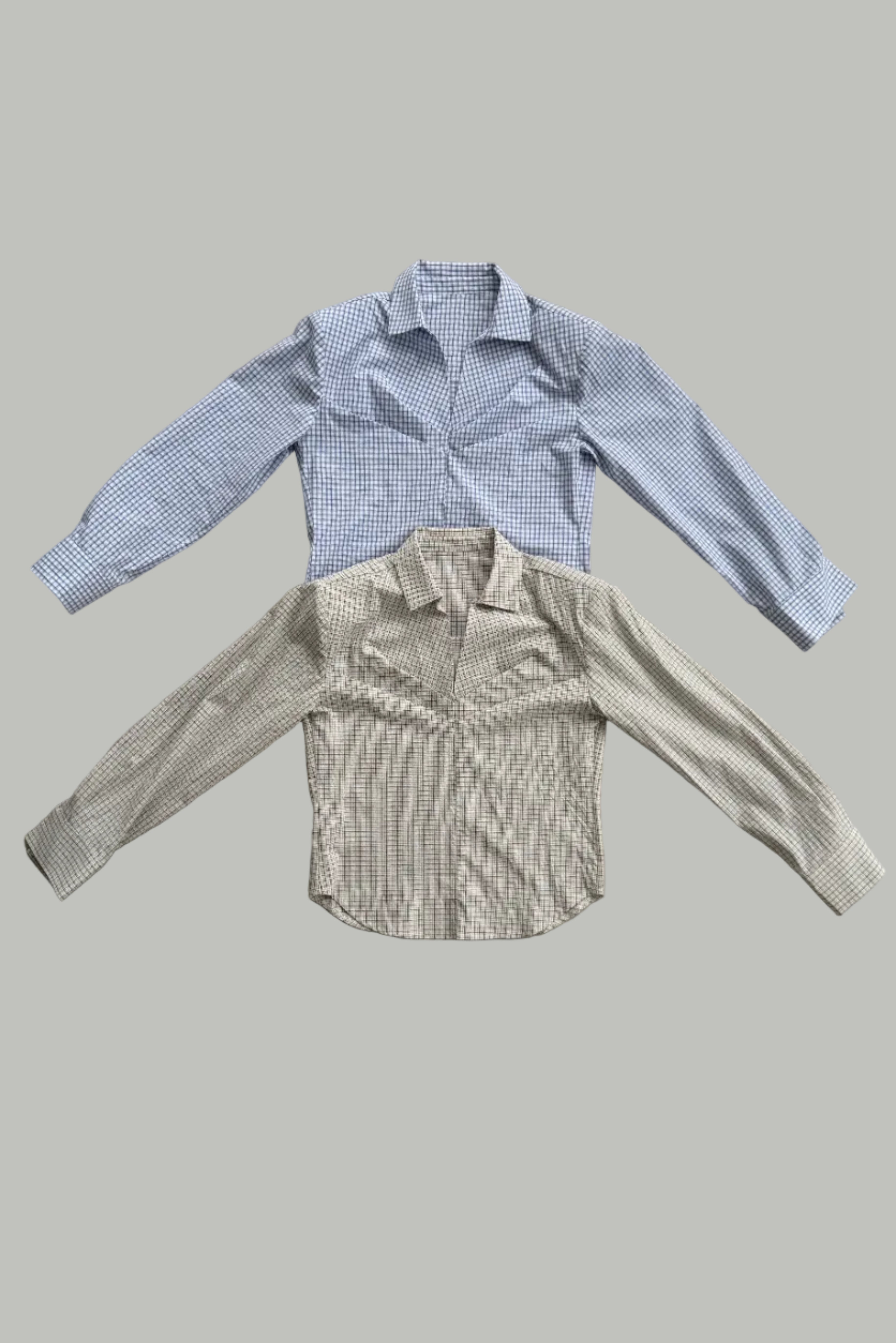 V-Neck Shirt with Pleated Detail & Shoulder Pads