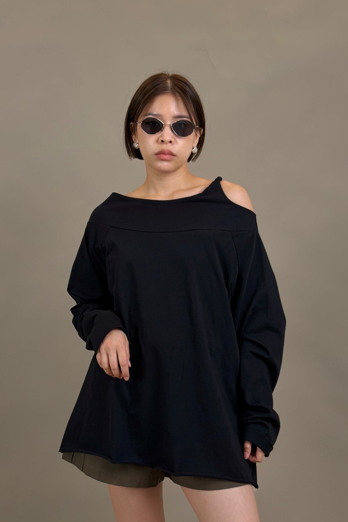Twist Asymmetric Long Sleeve Tee