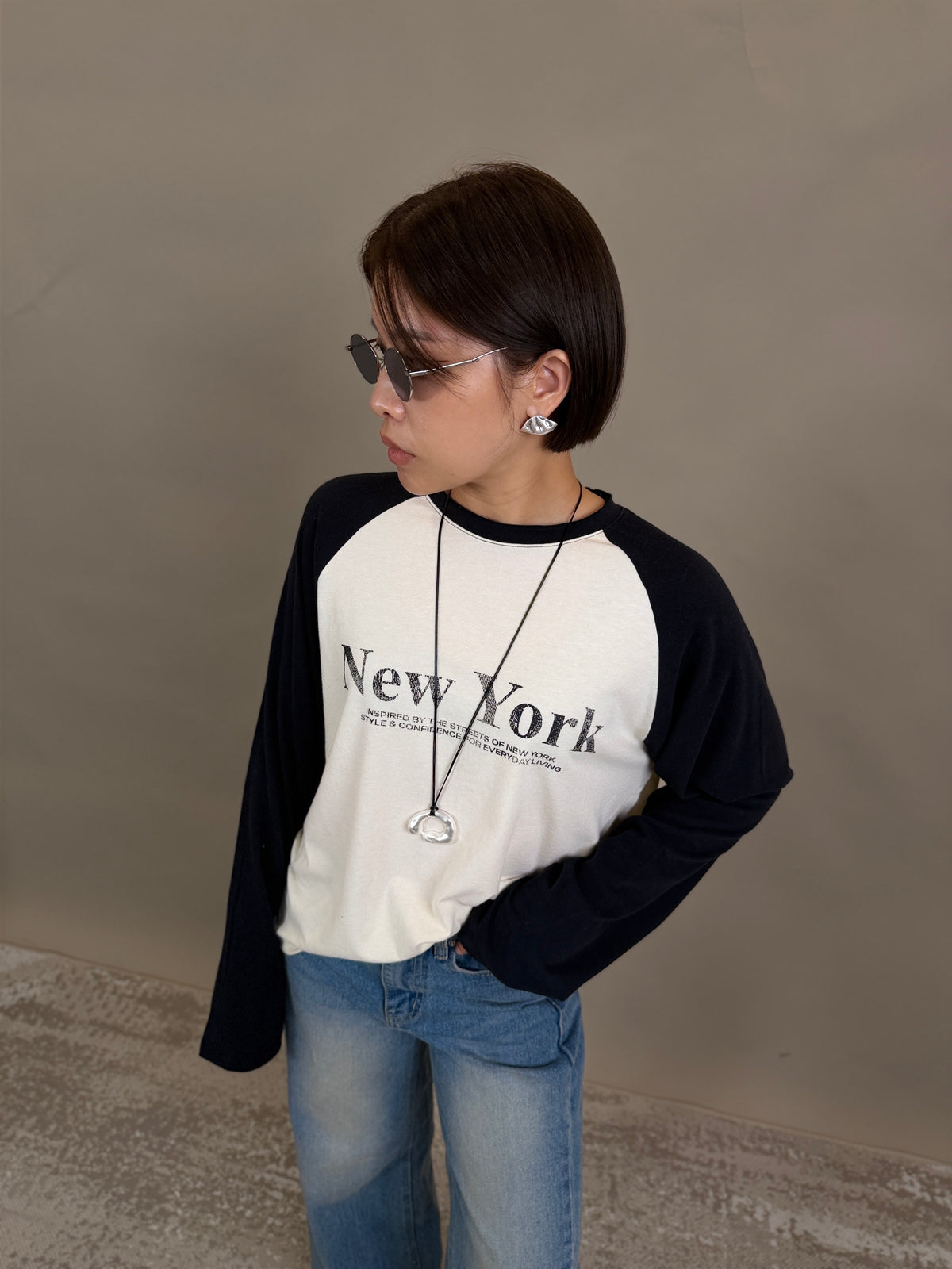 Newyork Raglan Pastel Sleeve Top