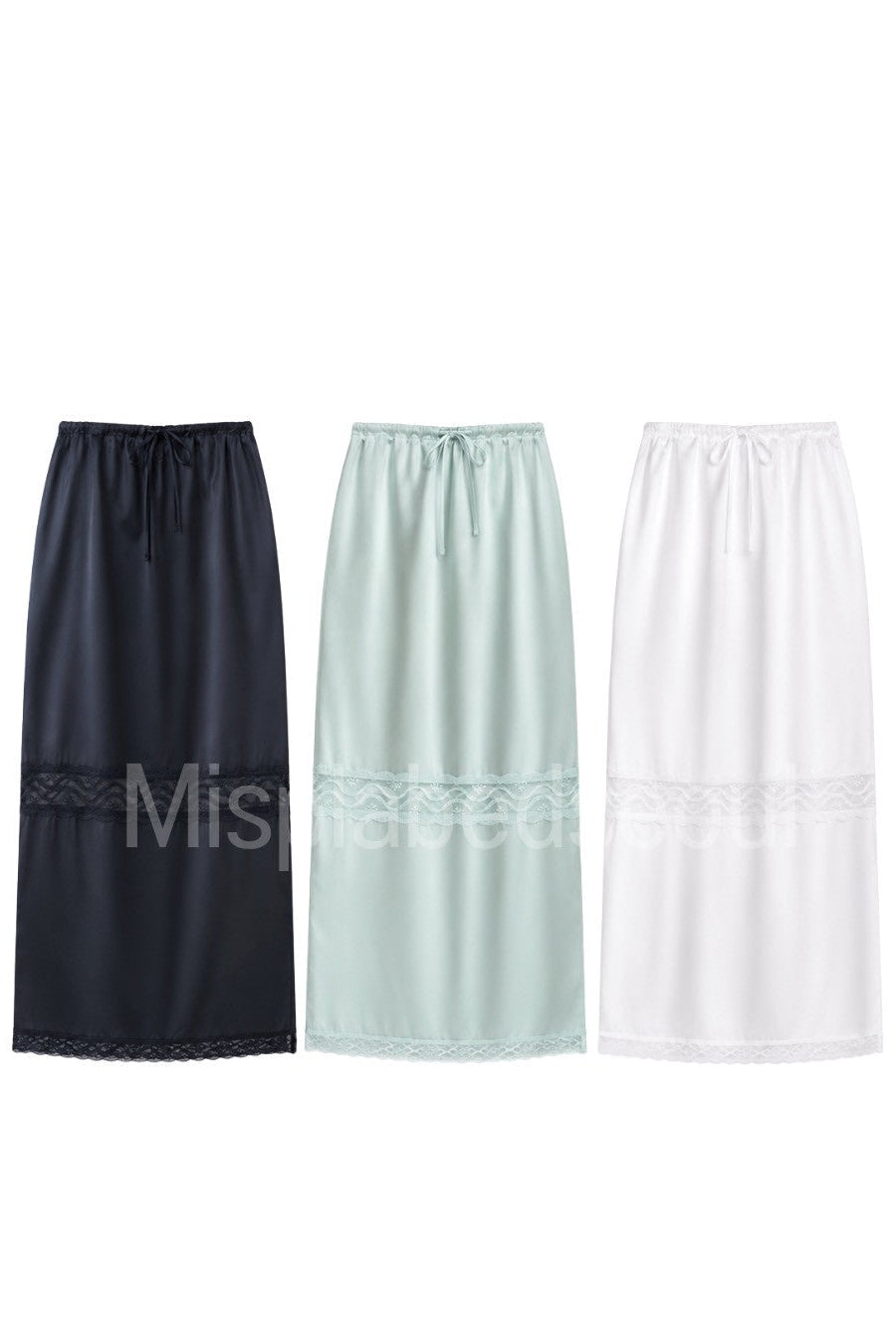 Glow & Mesh Silky maxi Skirt