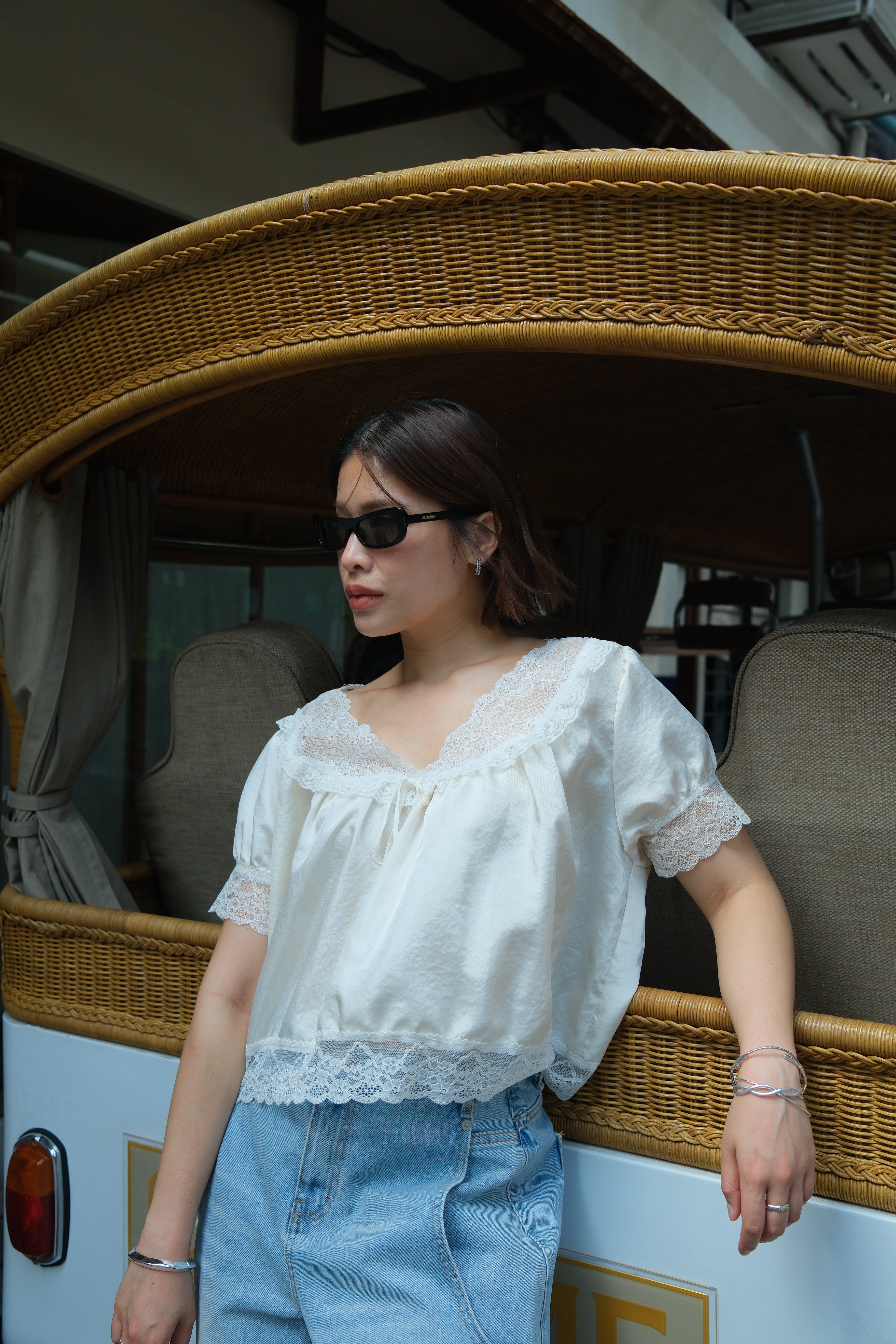 Mum made lace blouse