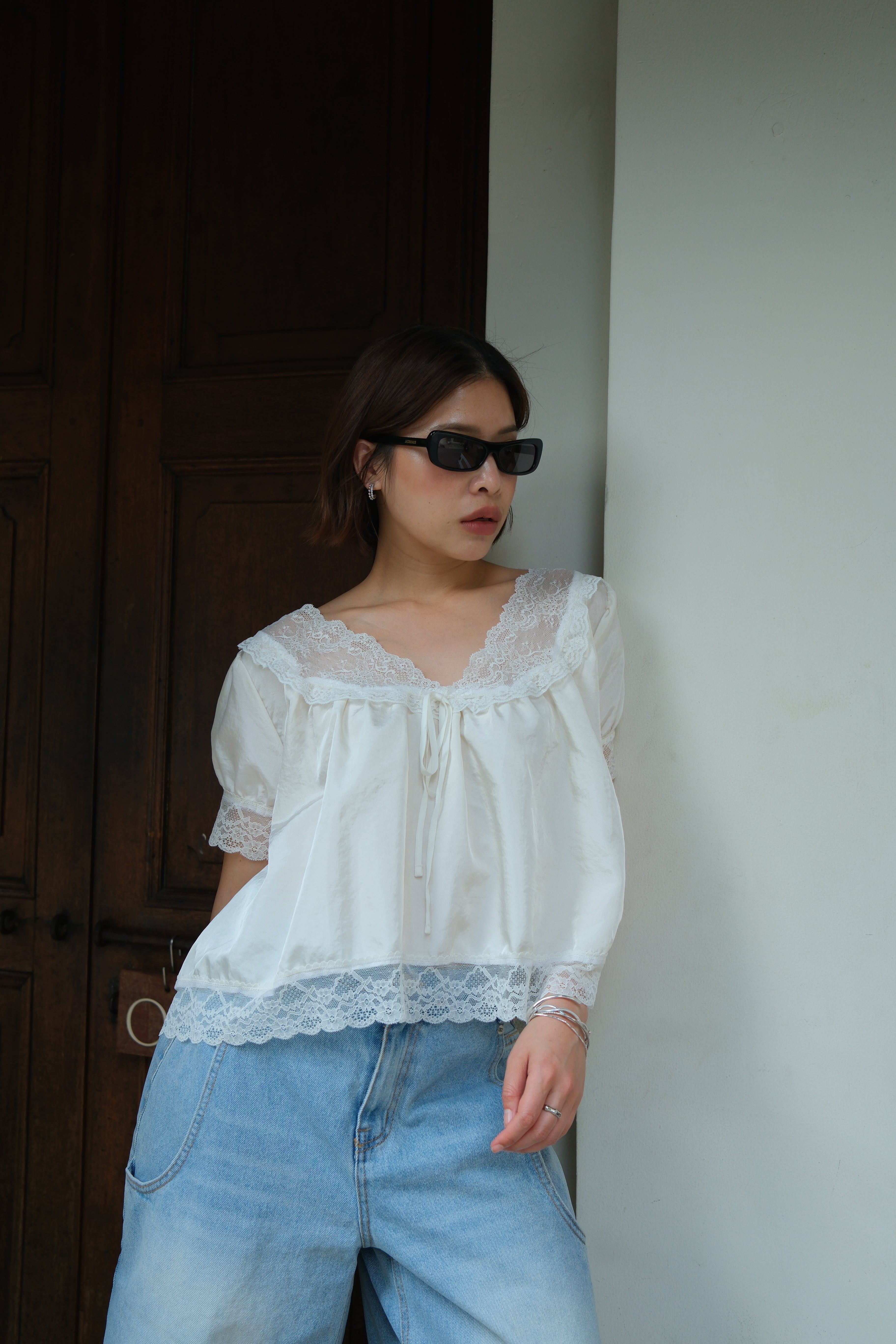 Mum made lace blouse