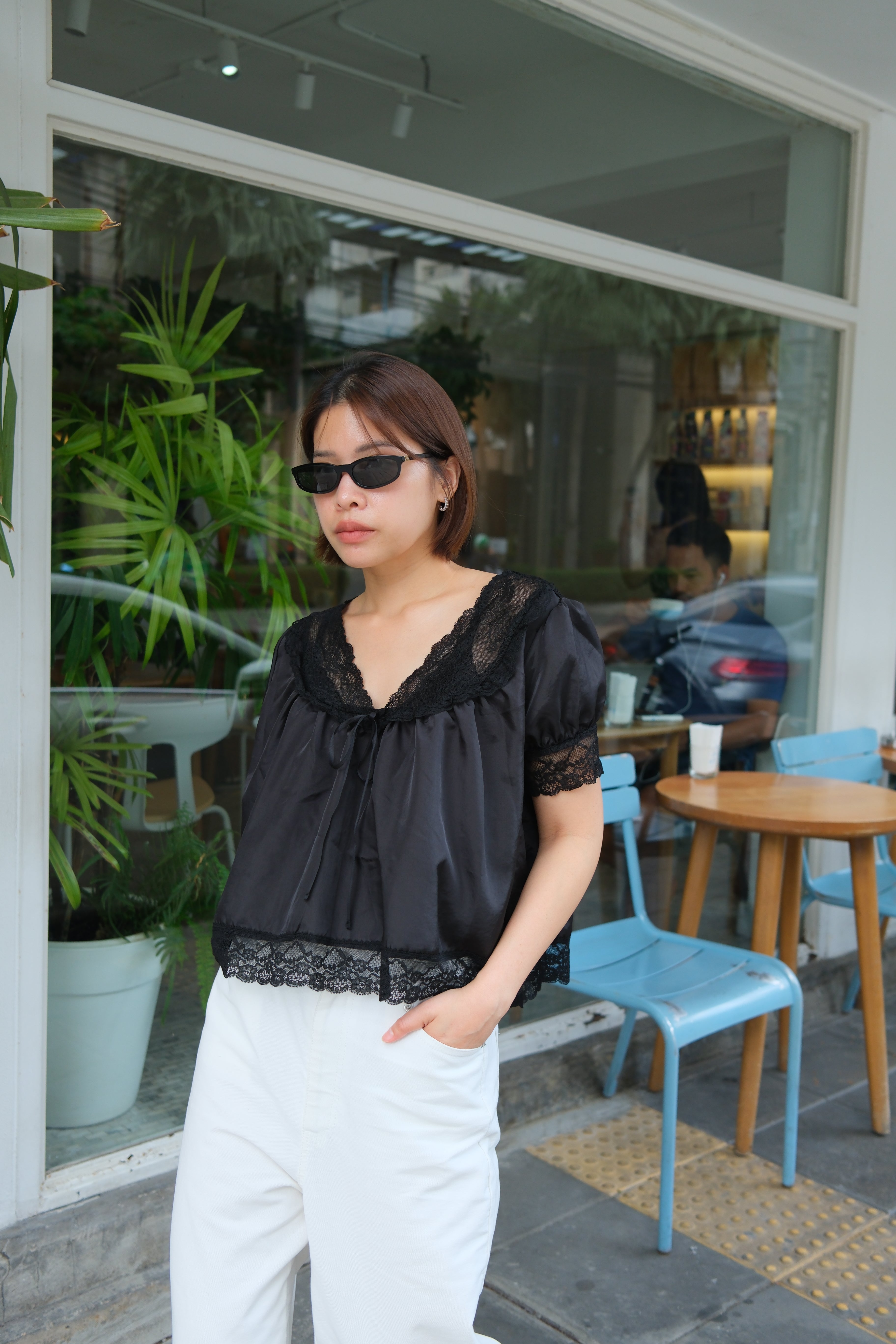Mum made lace blouse