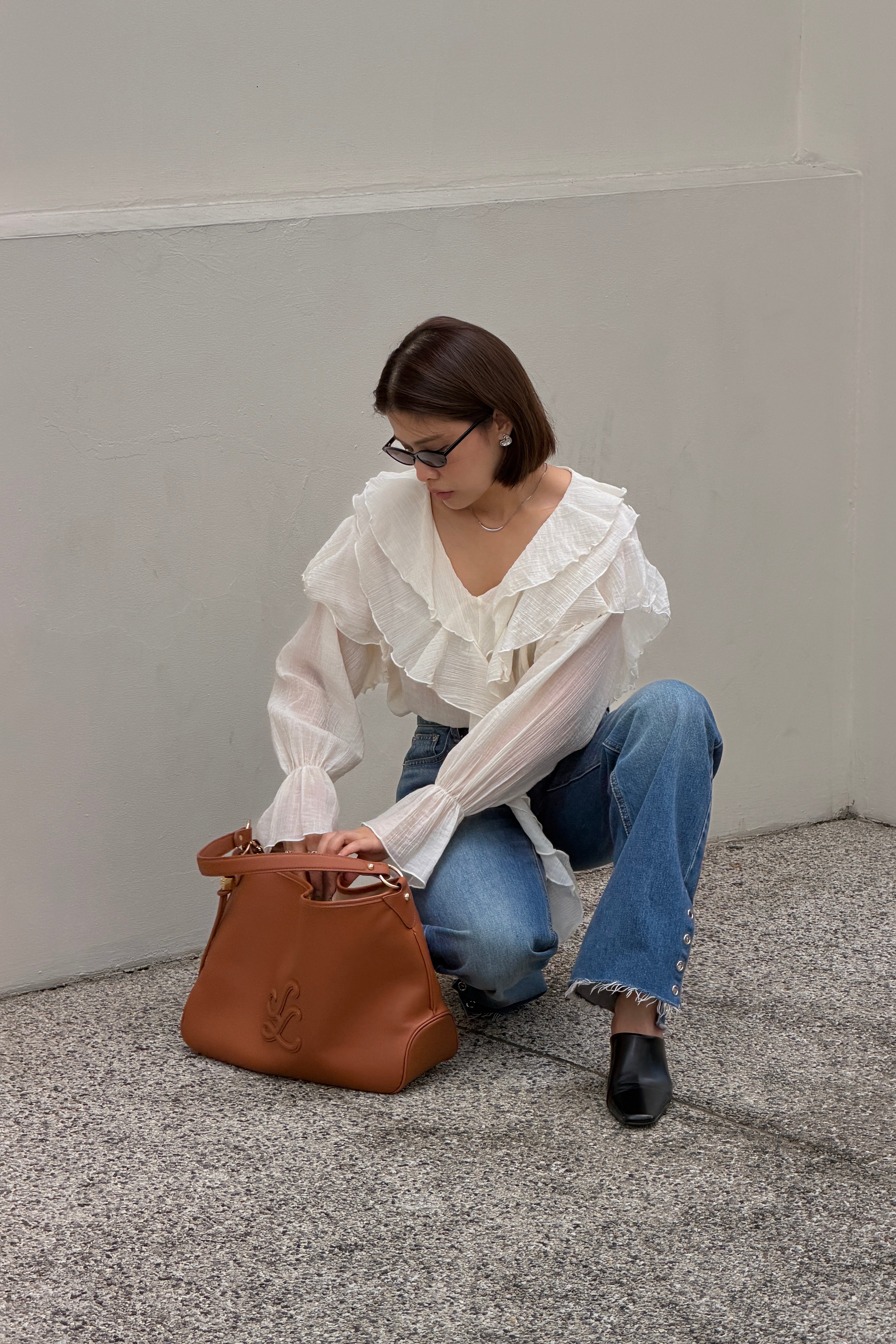 Arki ruffle boho blouse