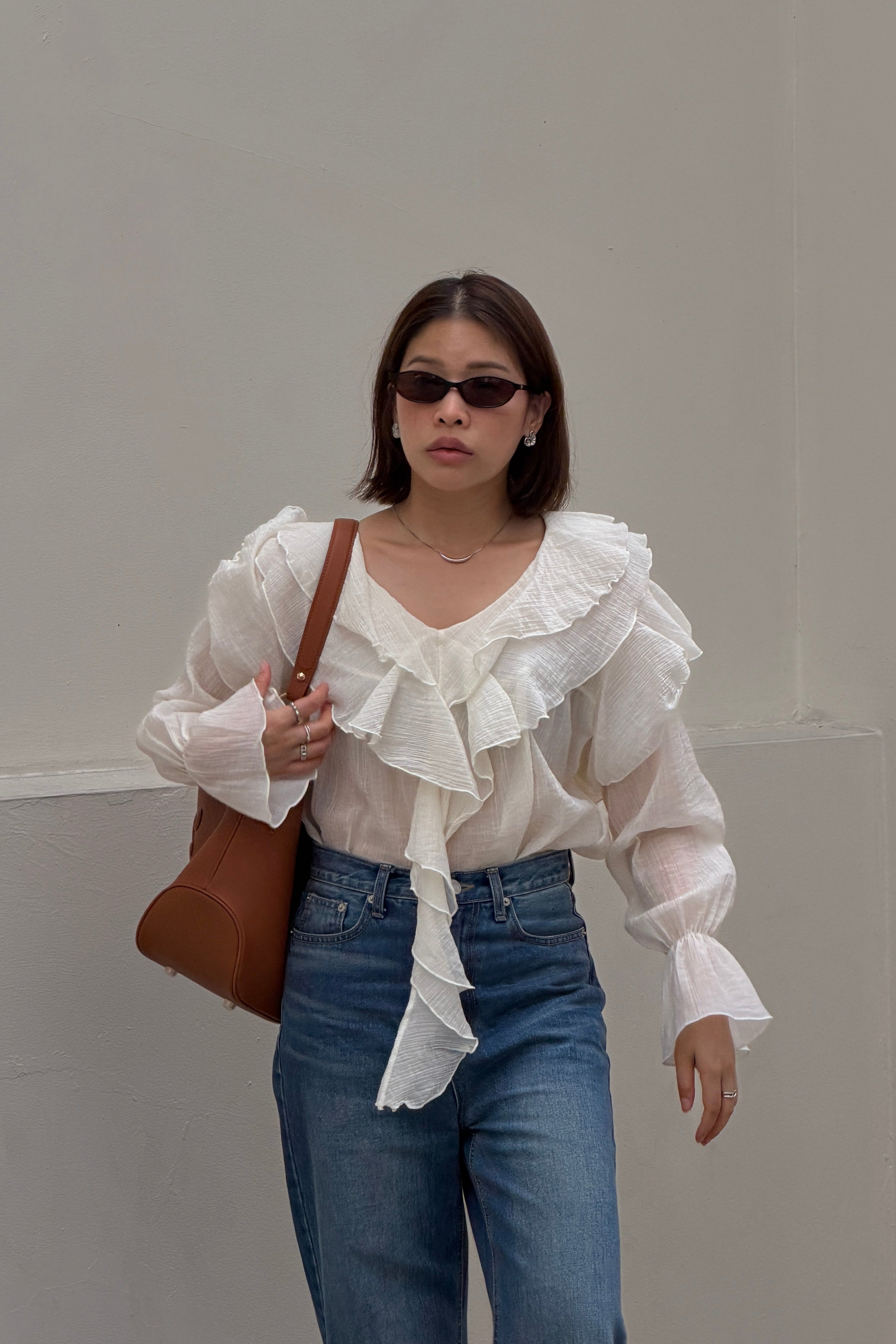 Arki ruffle boho blouse