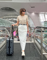 summer light knit basic tee