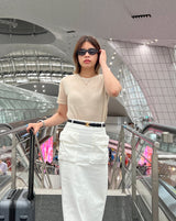 summer light knit basic tee