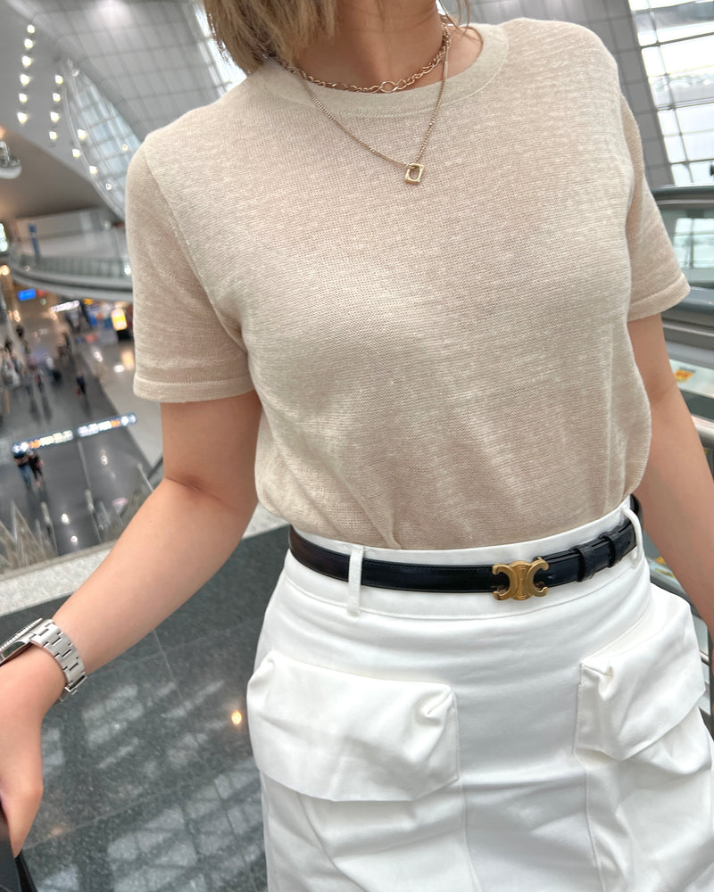 summer light knit basic tee