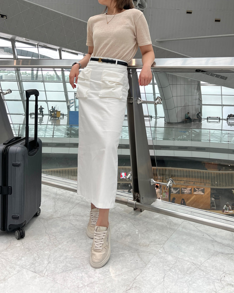 large pocket long skirt
