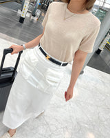 summer light knit basic tee