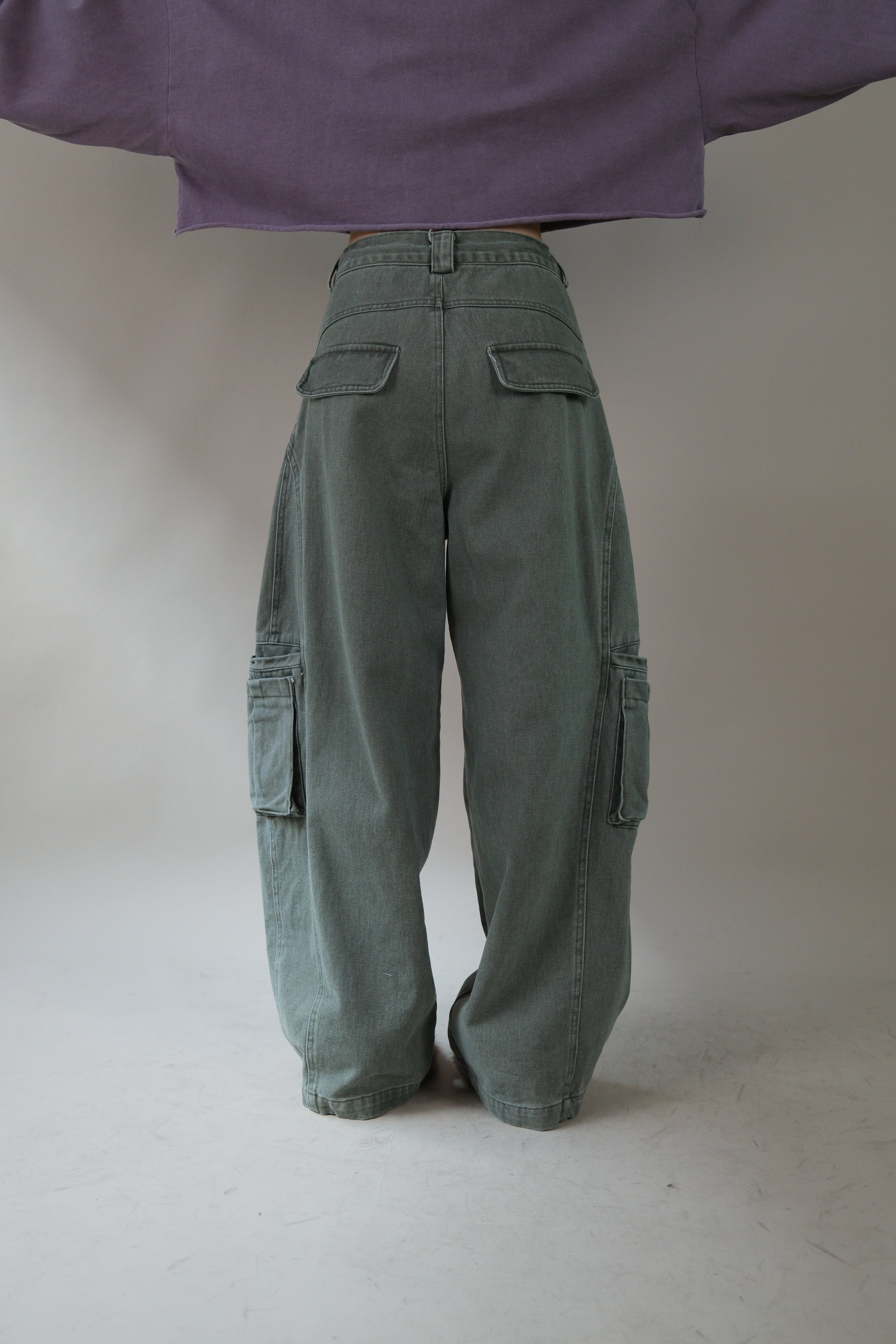 adjustable waist open pocket wide leg jeans