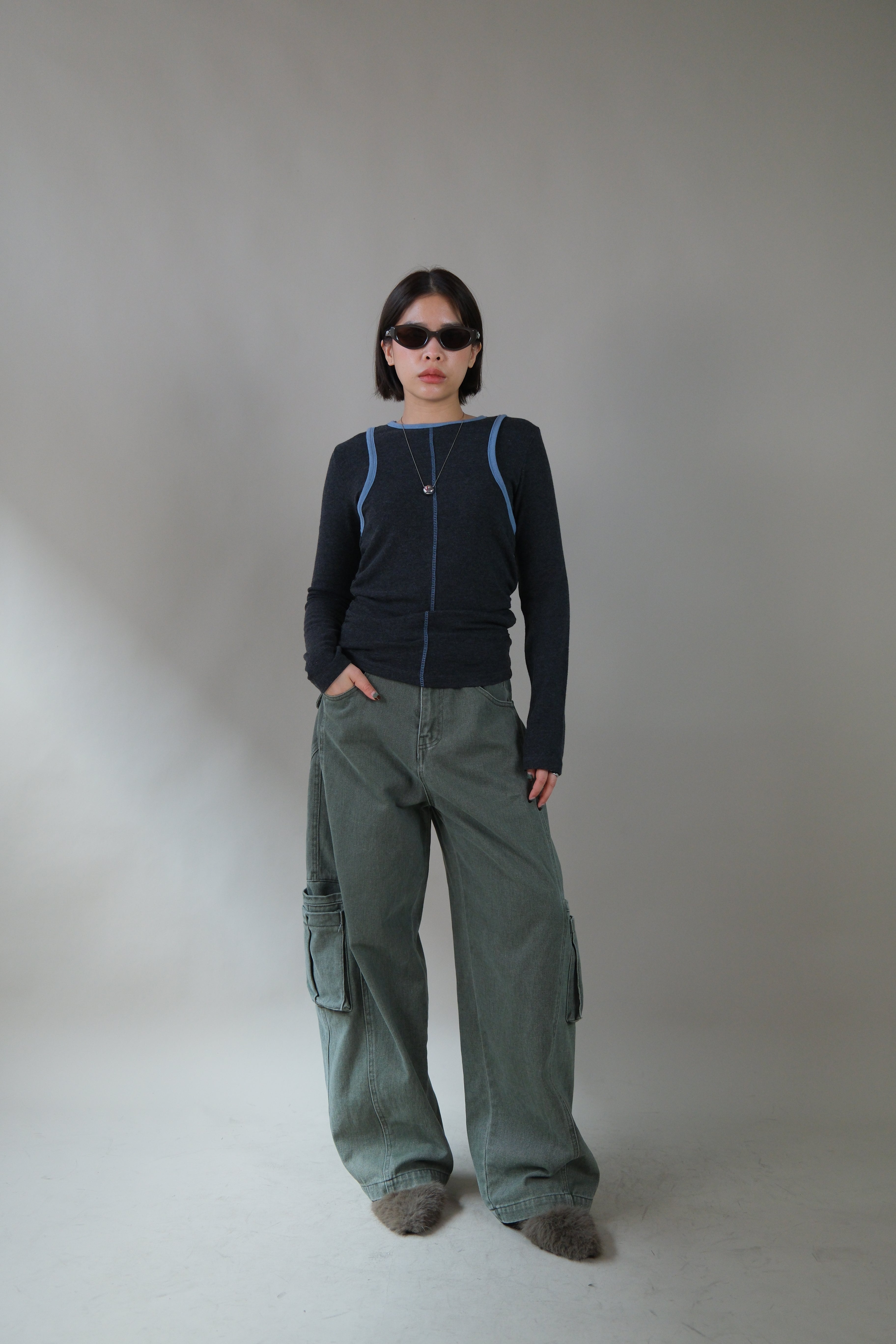 Aube side ruched longsleeve tee