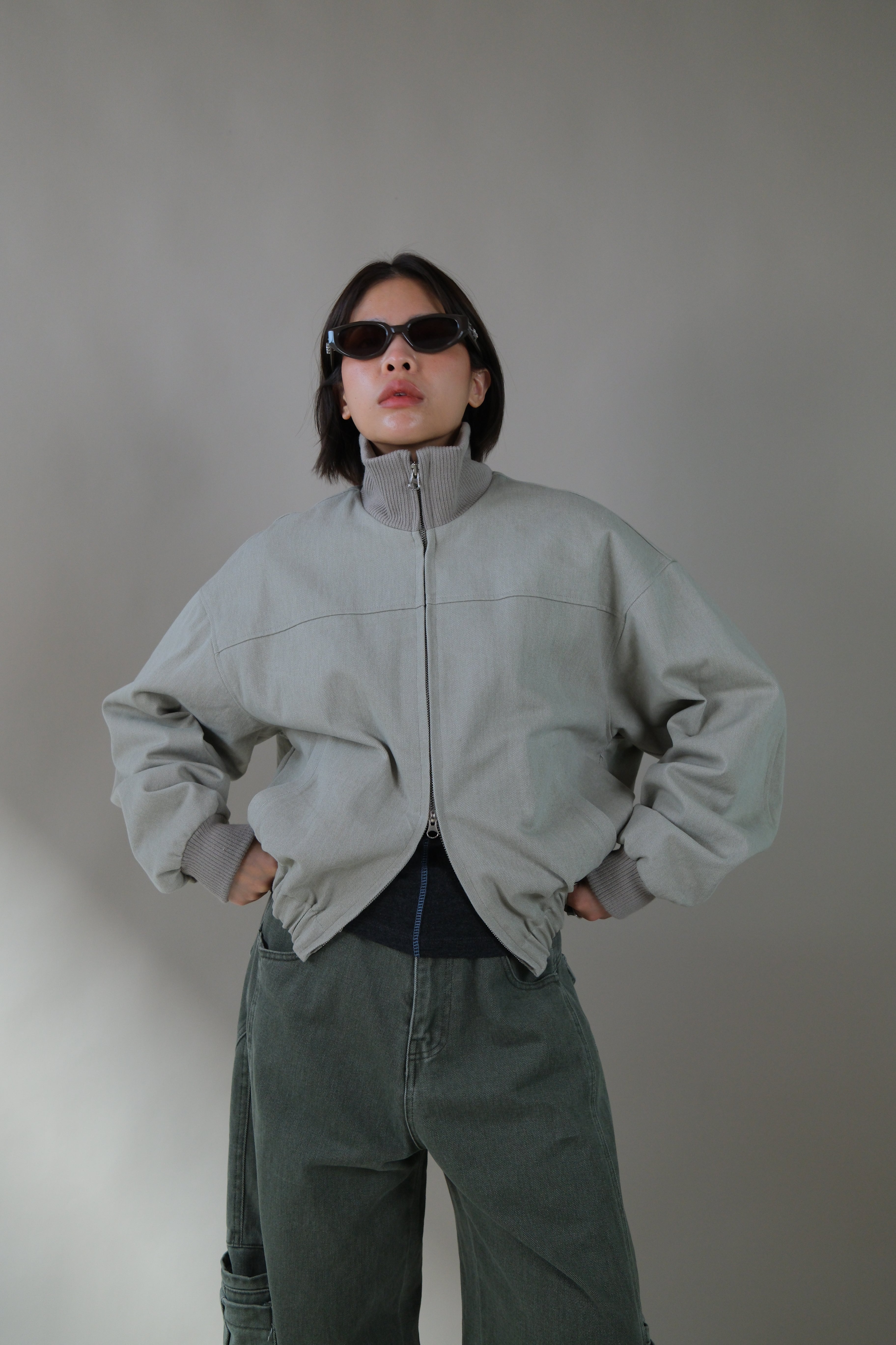 Frinze zip up bomber jacket