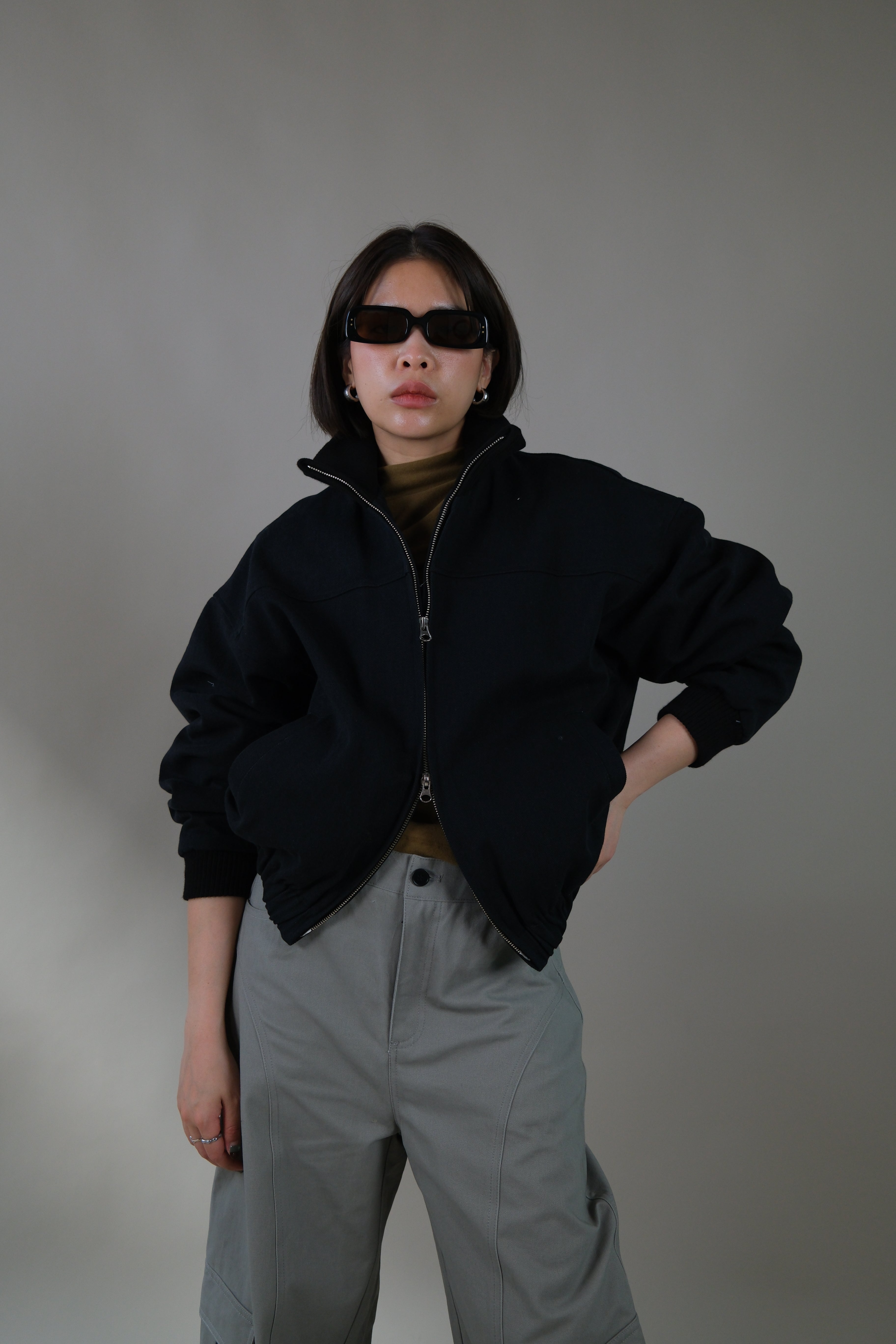 Frinze zip up bomber jacket