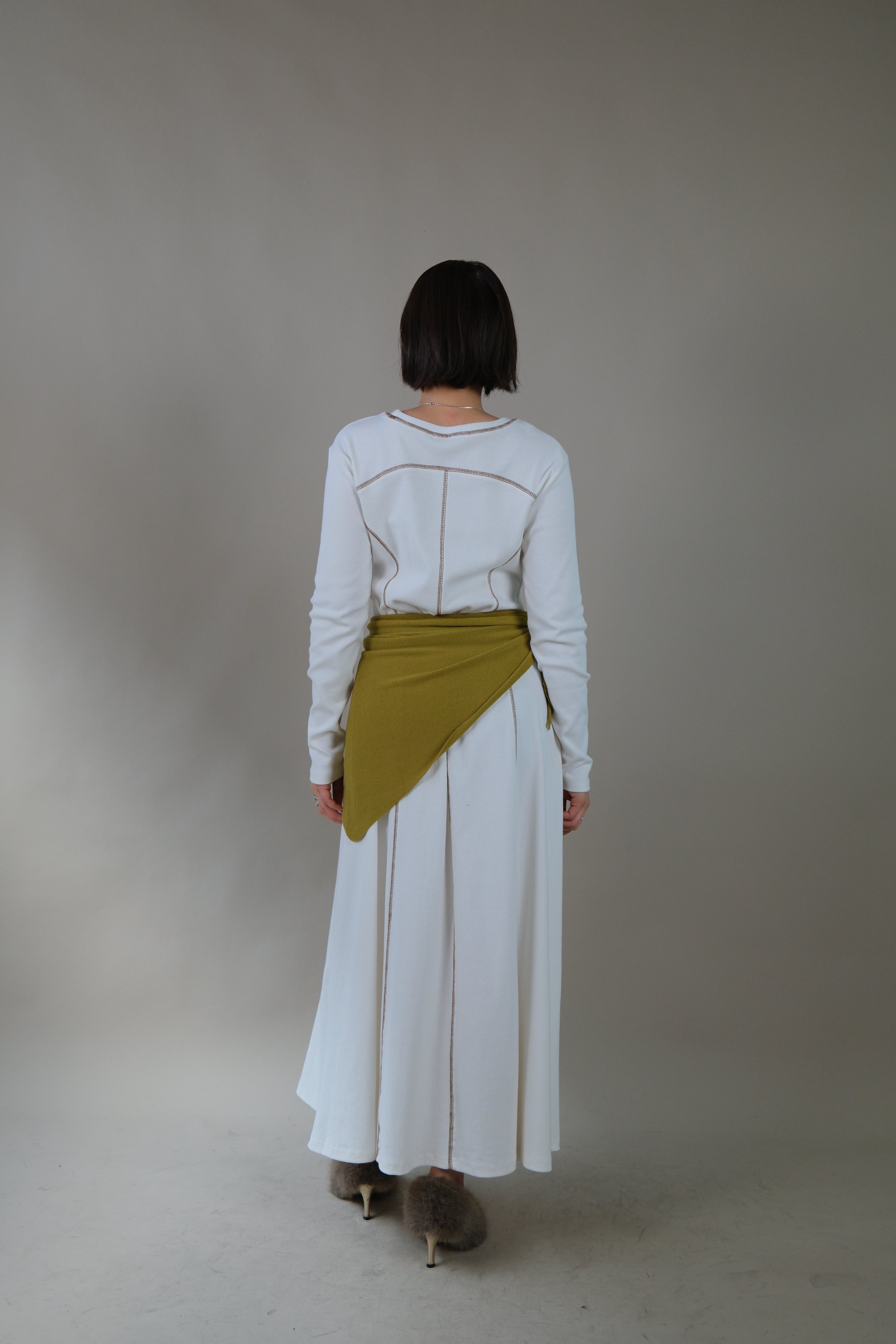 Silhouette cotton long sleeve maxi dress