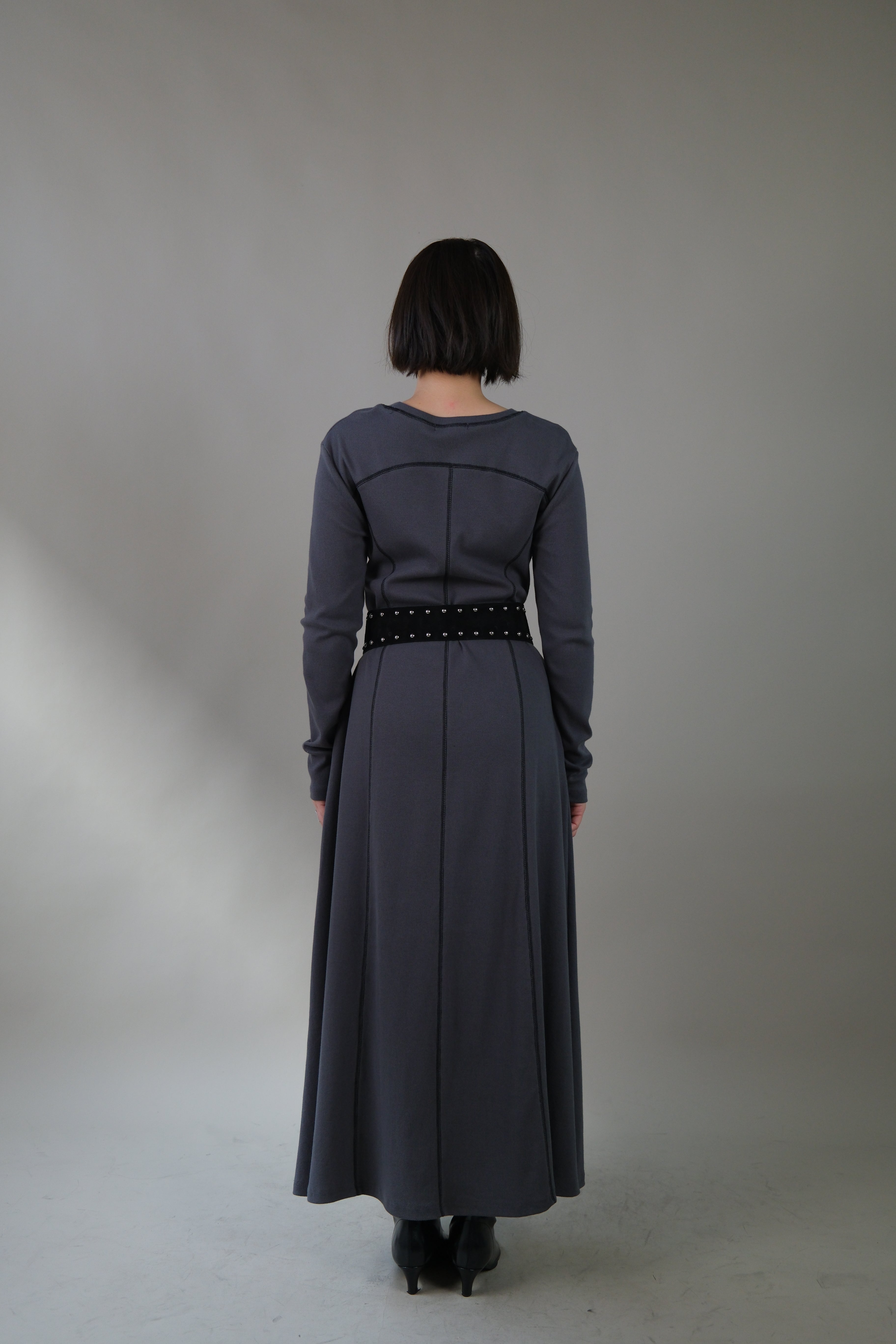 Silhouette cotton long sleeve maxi dress