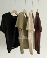 summer light knit basic tee