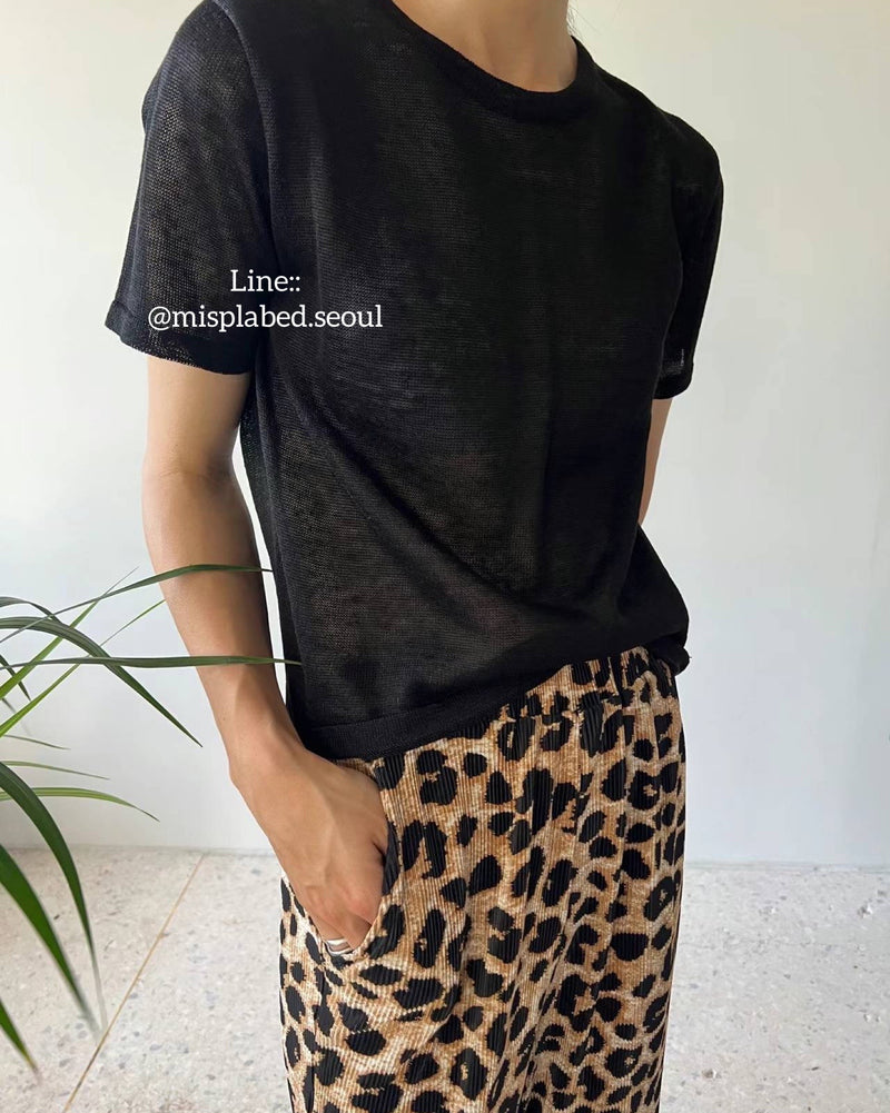 summer light knit basic tee