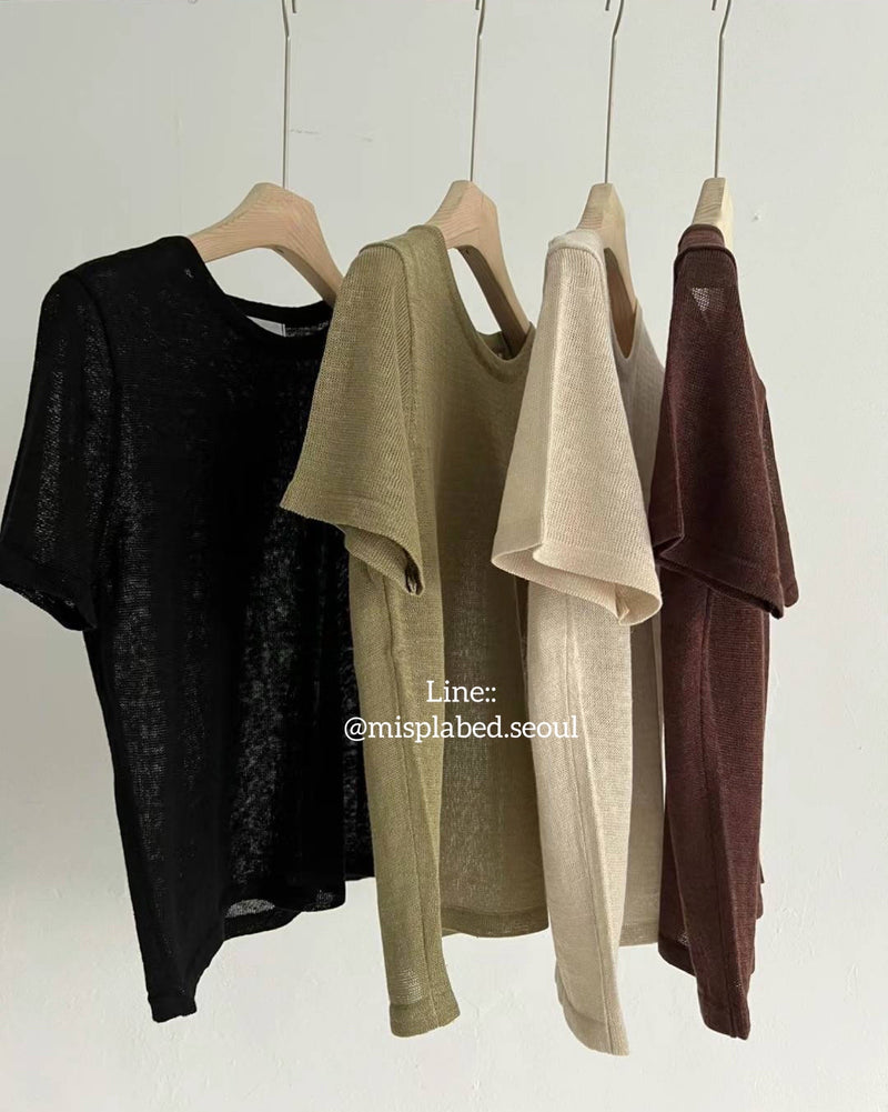 summer light knit basic tee