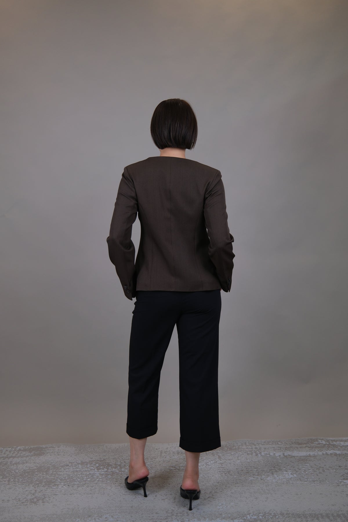 Celine Sculpted Collarless Blazer
