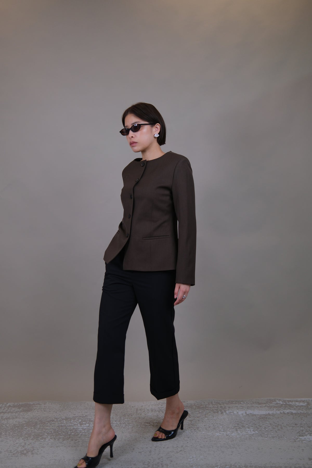Celine Sculpted Collarless Blazer
