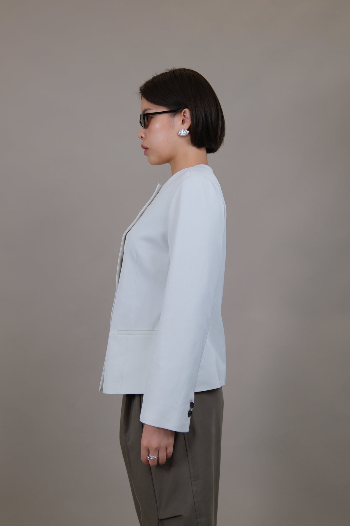 Celine Sculpted Collarless Blazer