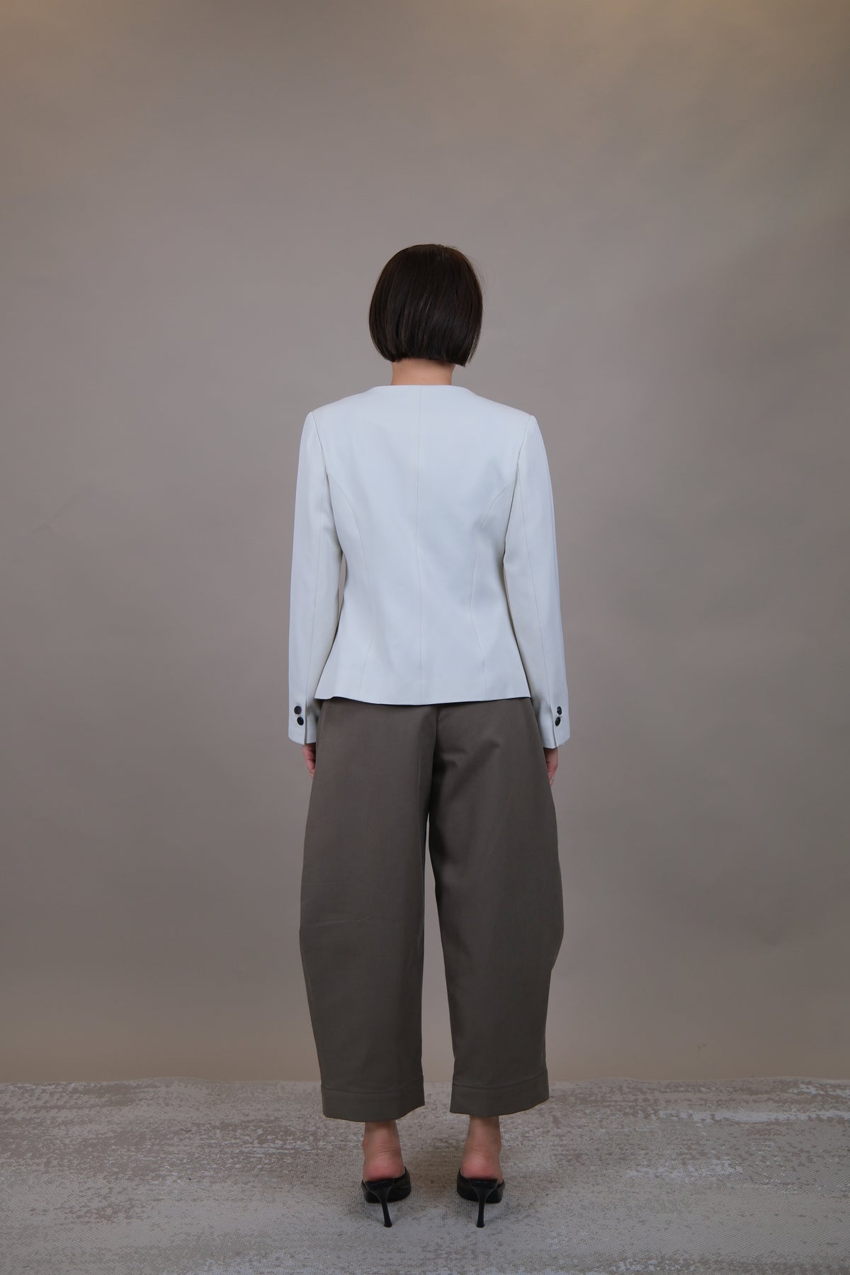 Celine Sculpted Collarless Blazer