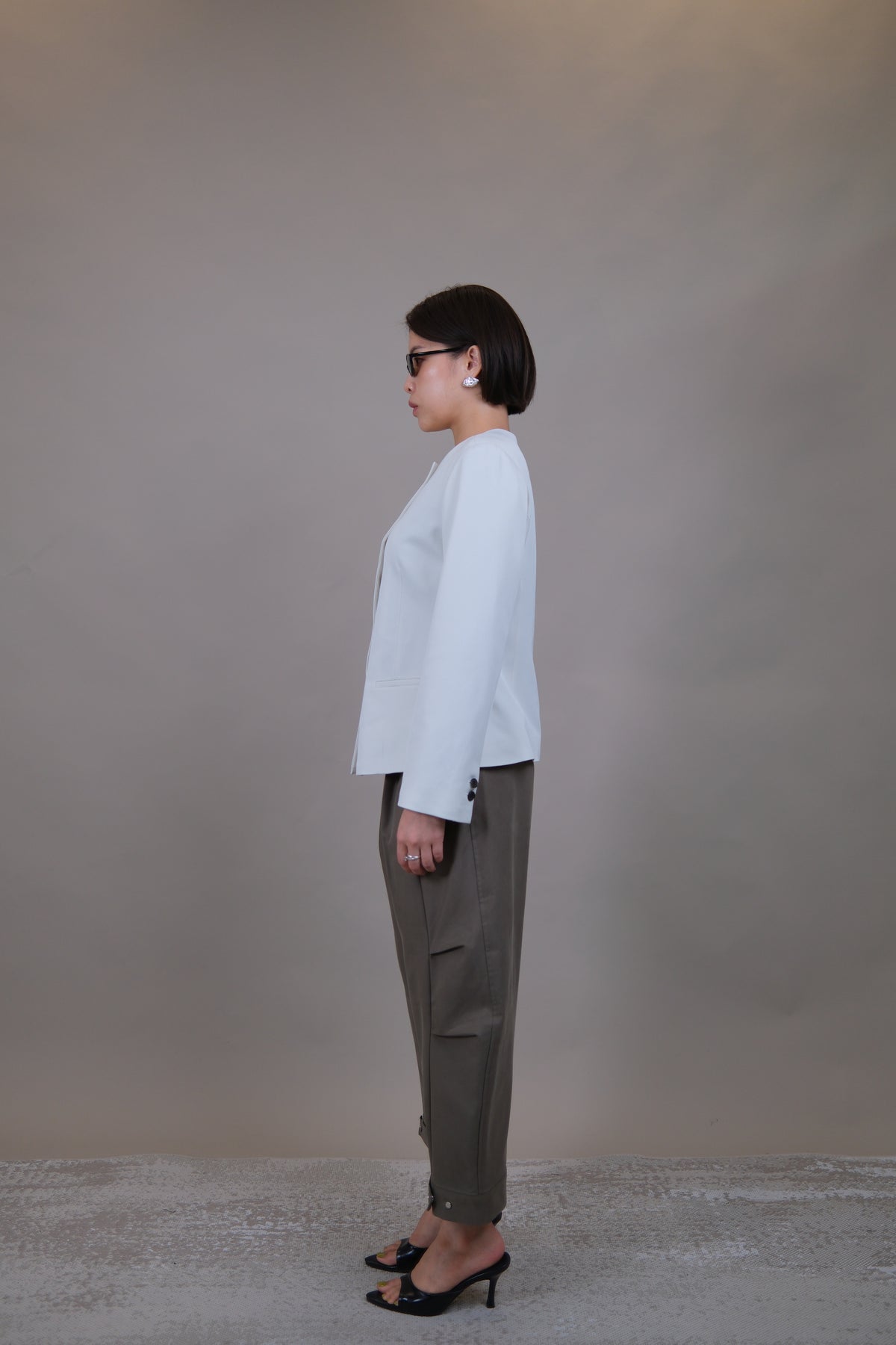 Celine Sculpted Collarless Blazer